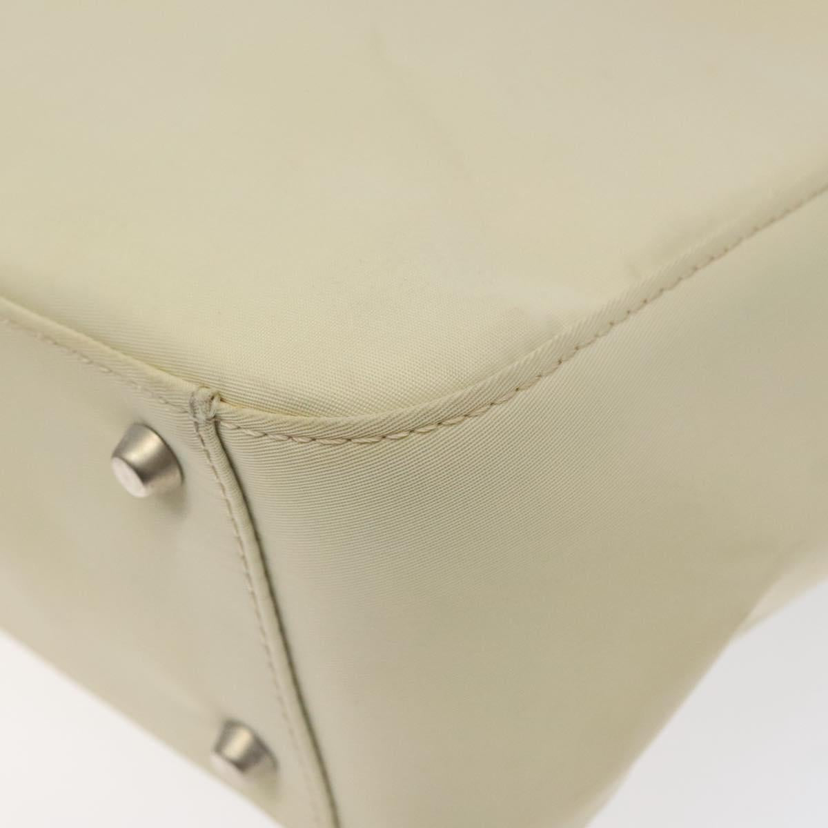 Gianni Versace Hand Bag Nylon Beige Auth hk2171