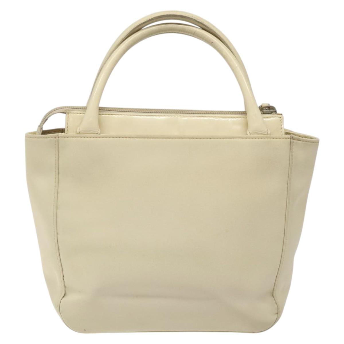 Gianni Versace Hand Bag Nylon Beige Auth hk2171