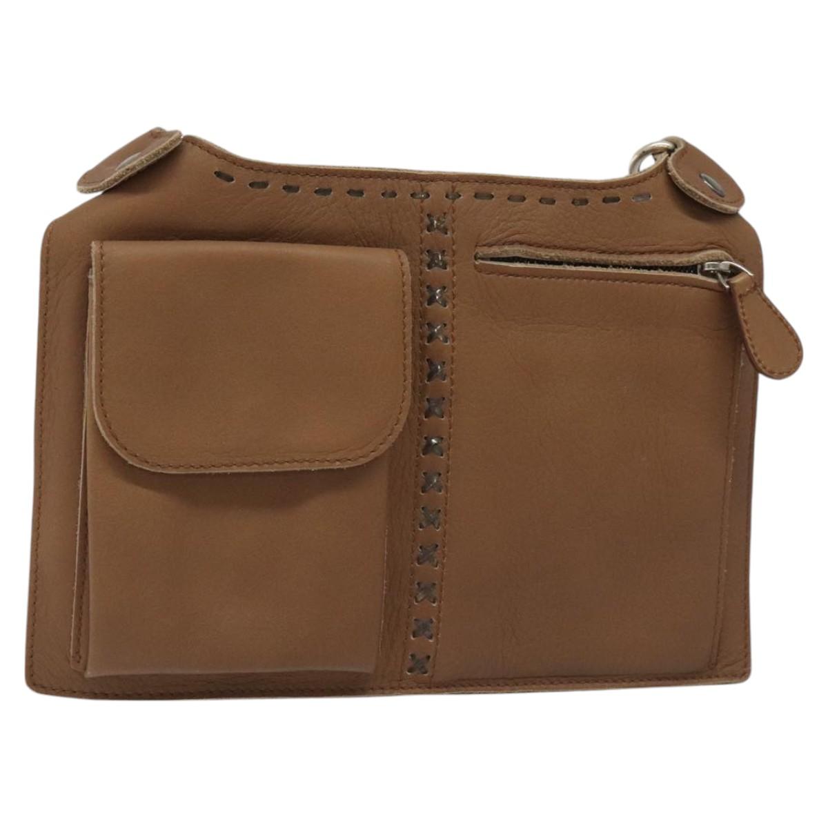 BOTTEGA VENETA Waist bag Leather Brown Auth hk2178