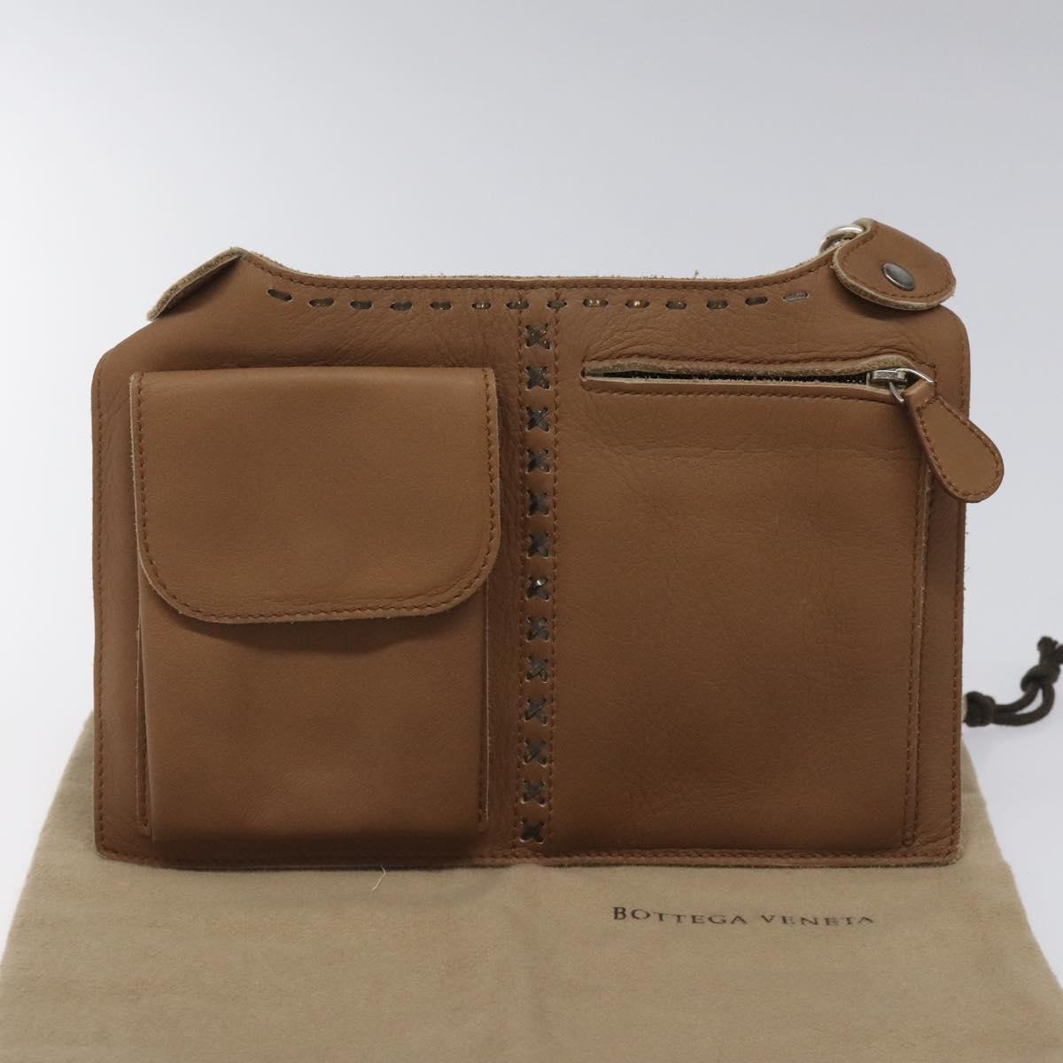BOTTEGA VENETA Waist bag Leather Brown Auth hk2178