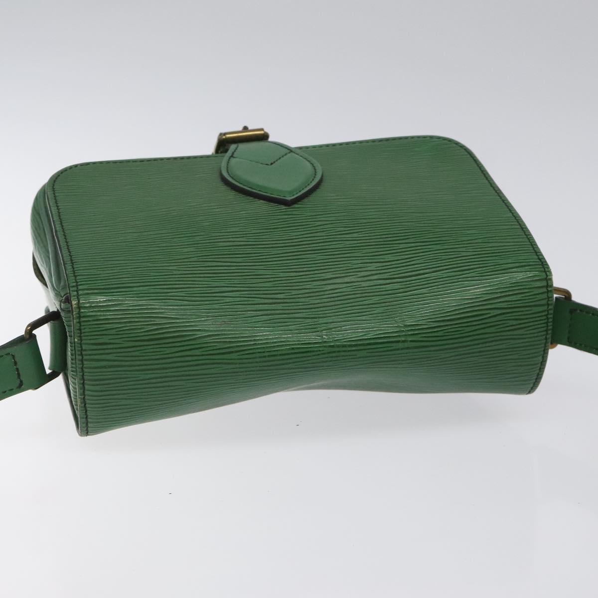 LOUIS VUITTON Epi Cartouchiere MM Shoulder Bag Green M52244 LV Auth hk2184