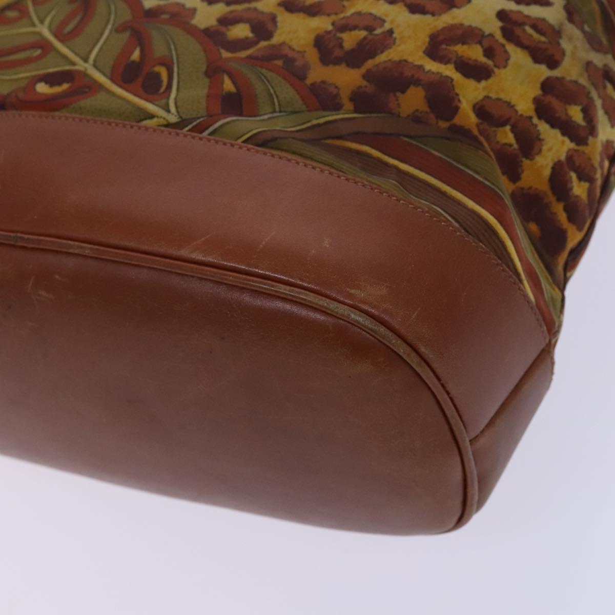 Salvatore Ferragamo Shoulder Bag Canvas Brown Auth hk2205