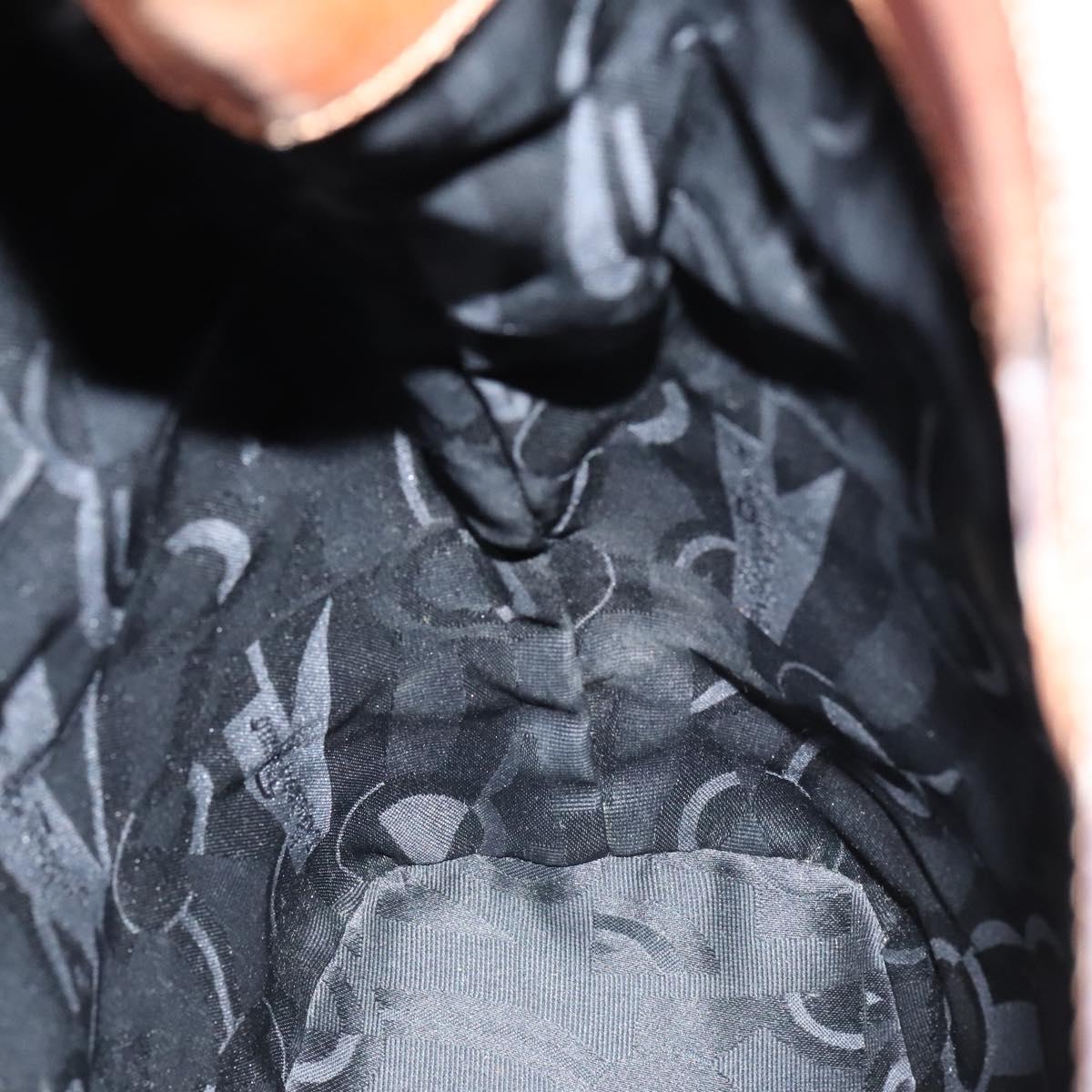 Salvatore Ferragamo Shoulder Bag Canvas Brown Auth hk2205