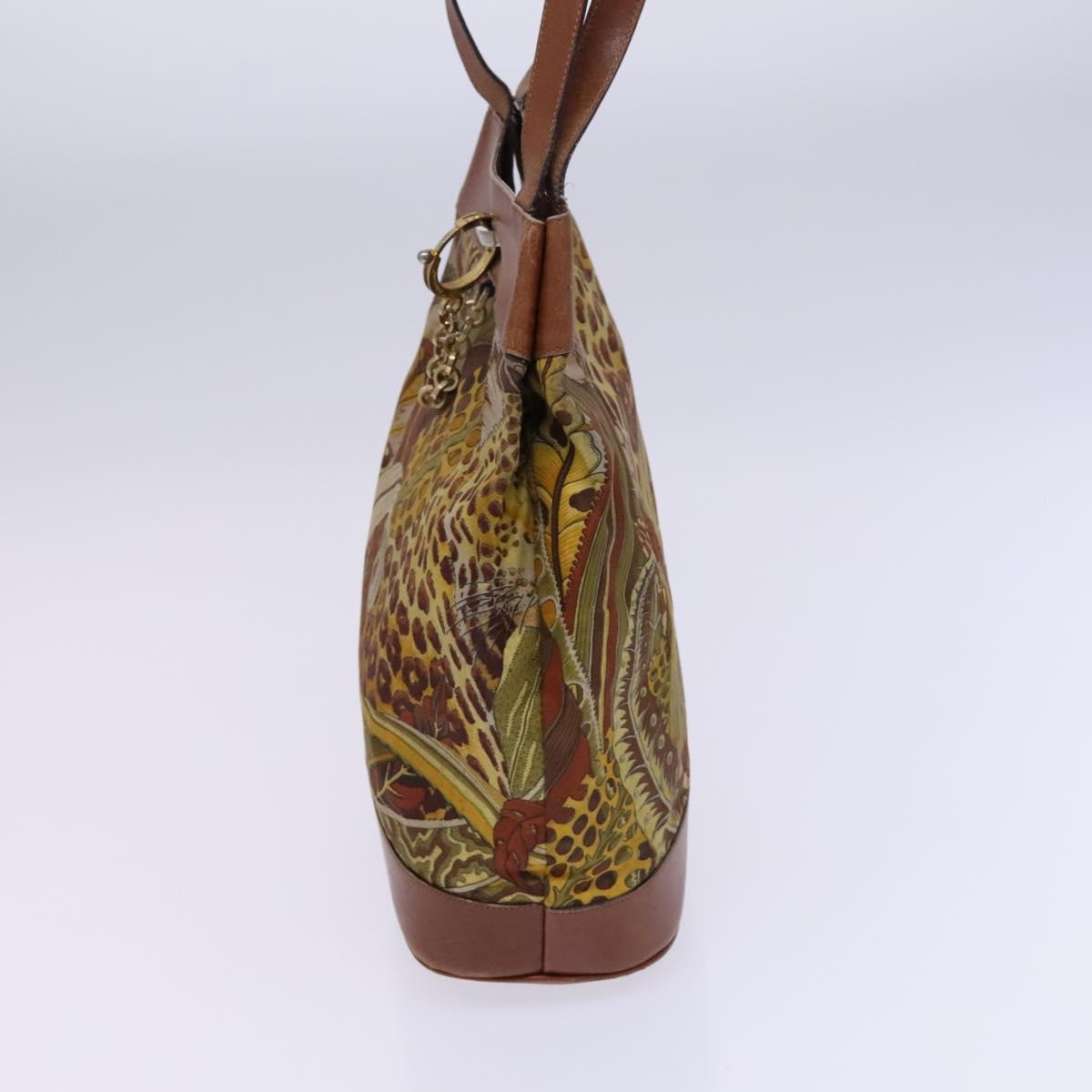 Salvatore Ferragamo Shoulder Bag Canvas Brown Auth hk2205