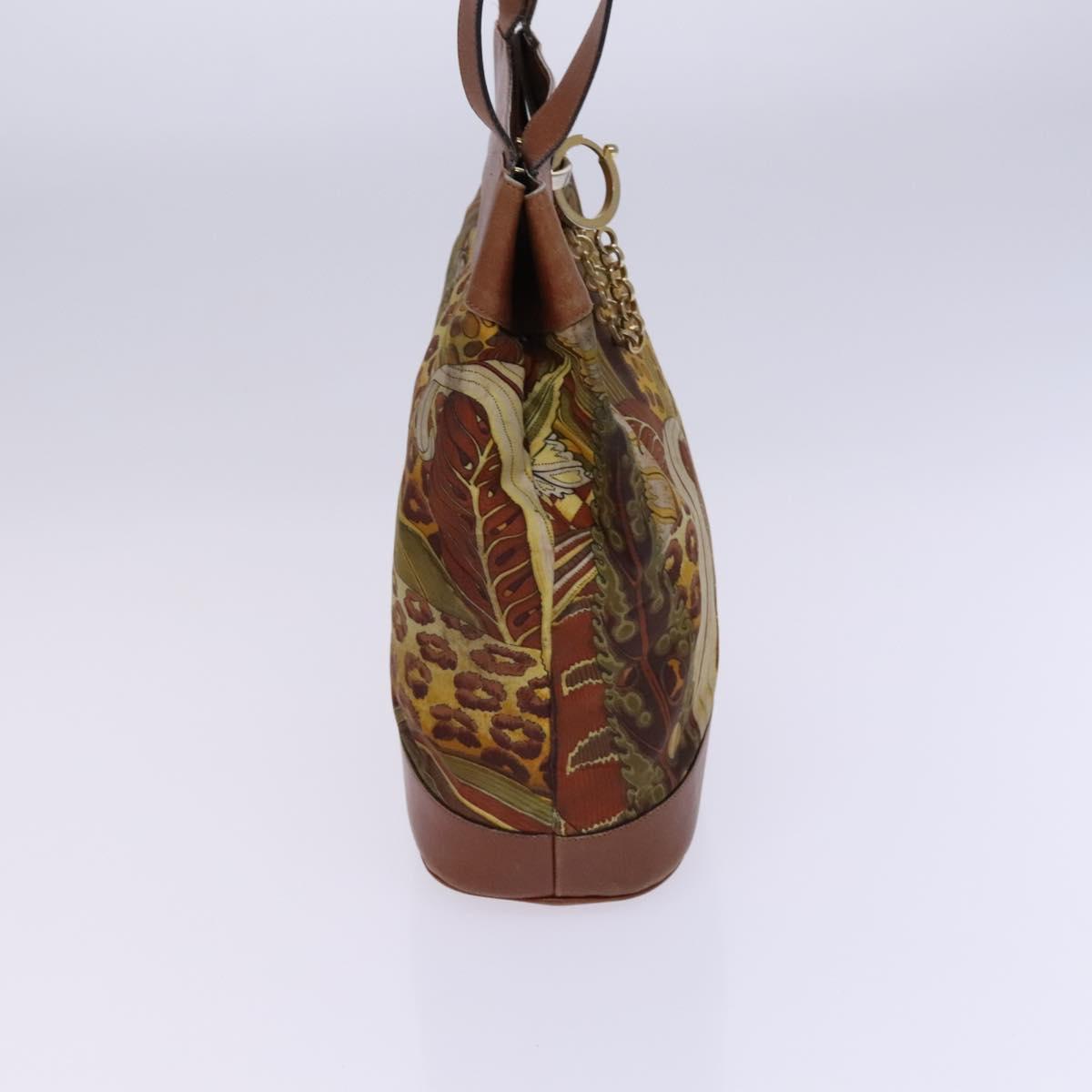 Salvatore Ferragamo Shoulder Bag Canvas Brown Auth hk2205