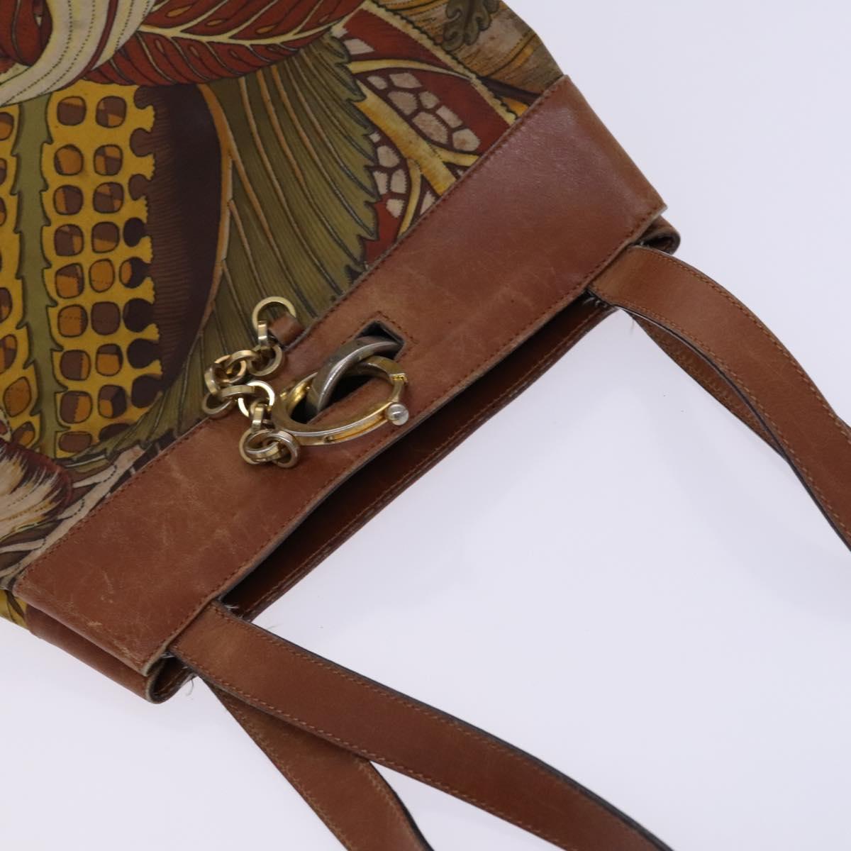 Salvatore Ferragamo Shoulder Bag Canvas Brown Auth hk2205