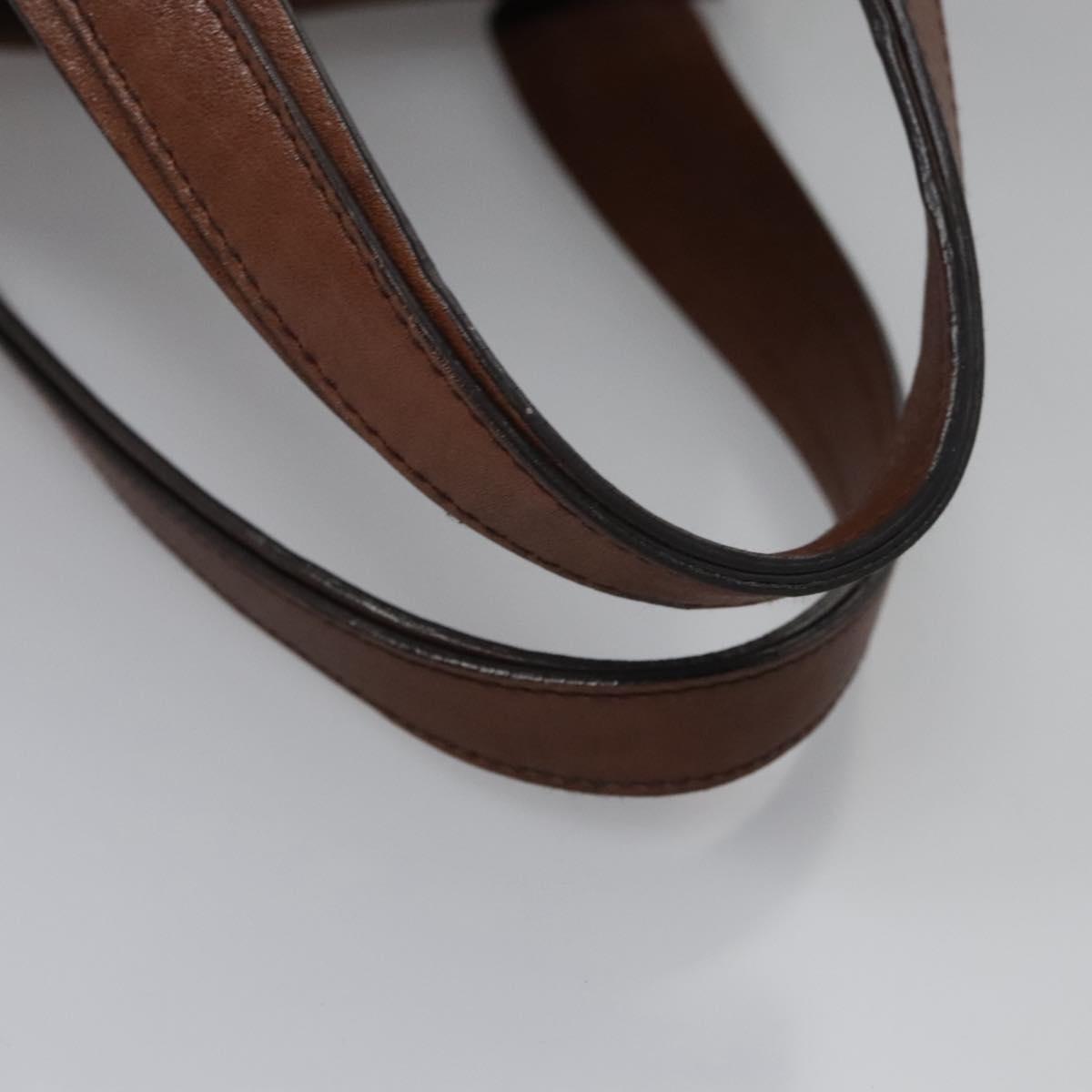 Salvatore Ferragamo Hand Bag Leather Brown Auth hk2207