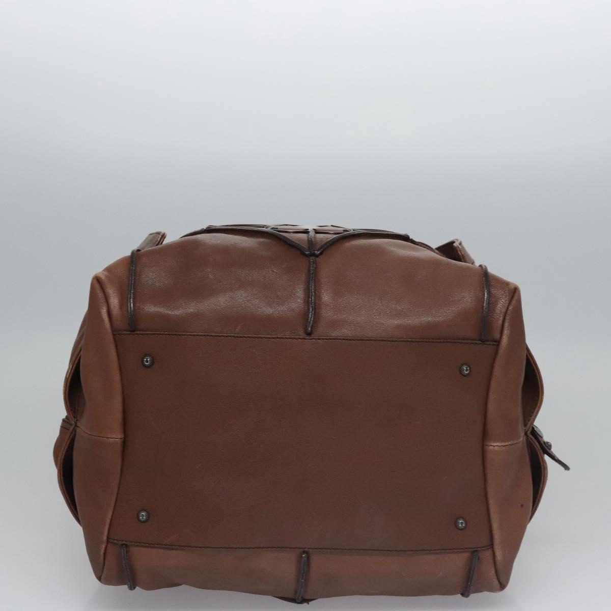 Salvatore Ferragamo Hand Bag Leather Brown Auth hk2207