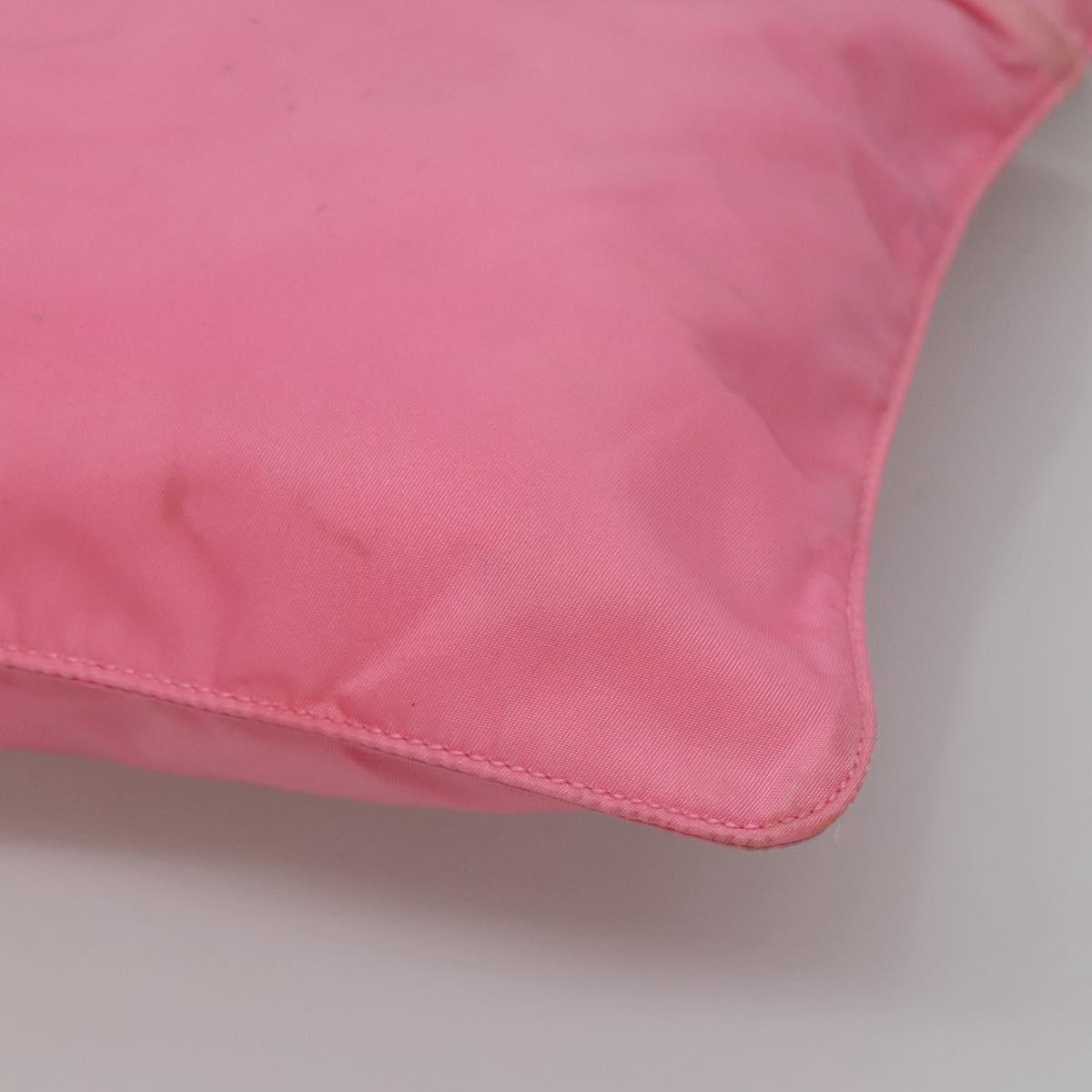 PRADA Shoulder Bag Nylon Pink Silver Auth hk2215