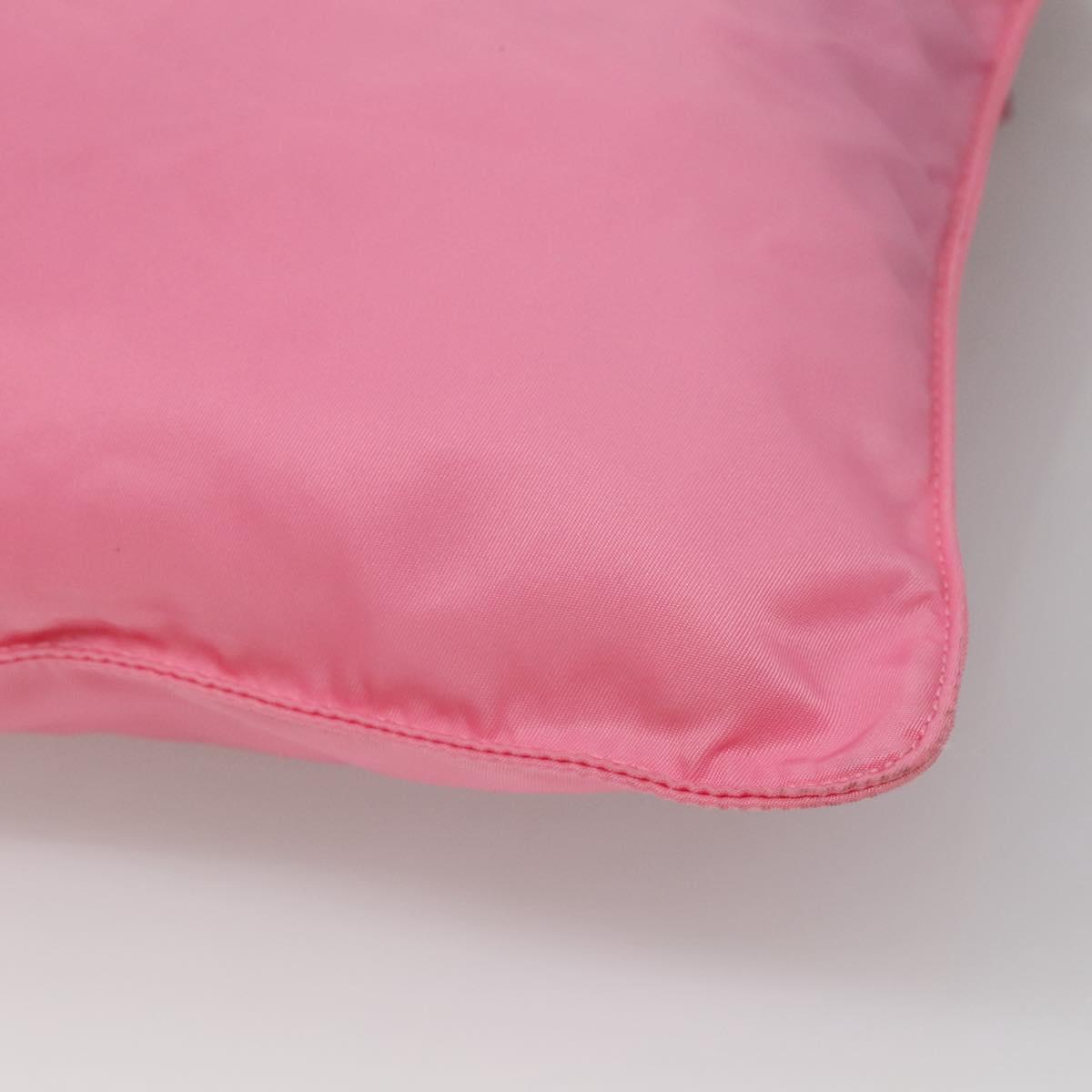 PRADA Shoulder Bag Nylon Pink Silver Auth hk2215