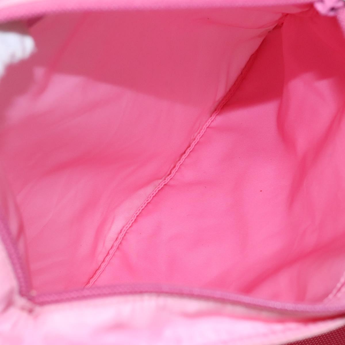 PRADA Shoulder Bag Nylon Pink Silver Auth hk2215