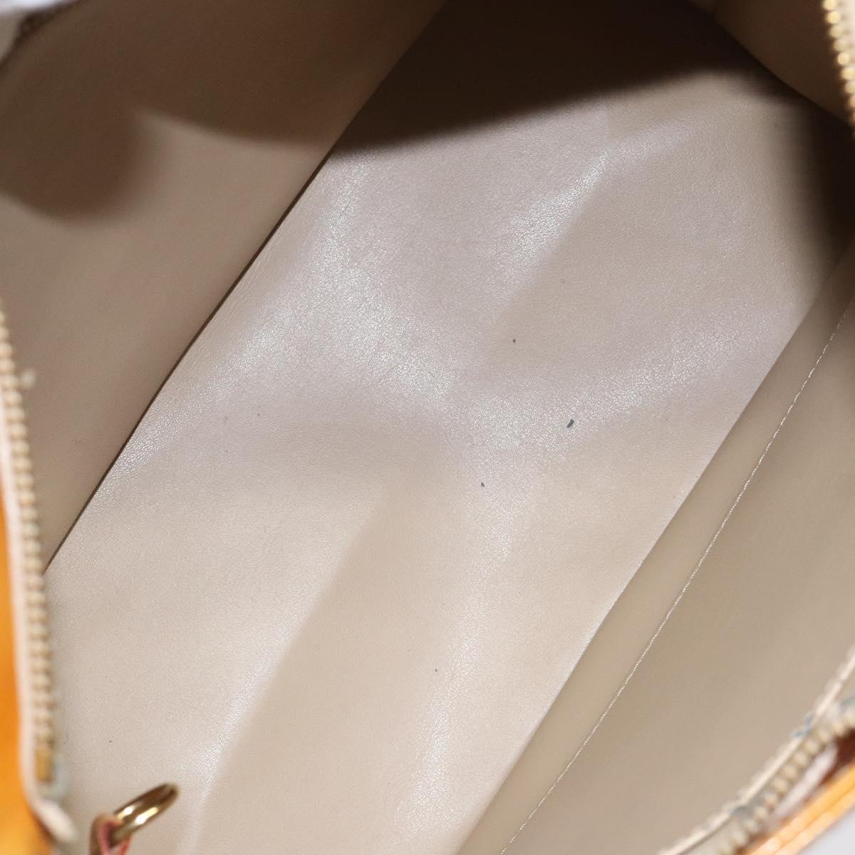 LOUIS VUITTON Monogram Vernis Houston Hand Bag Beige M91004 LV Auth hk2233