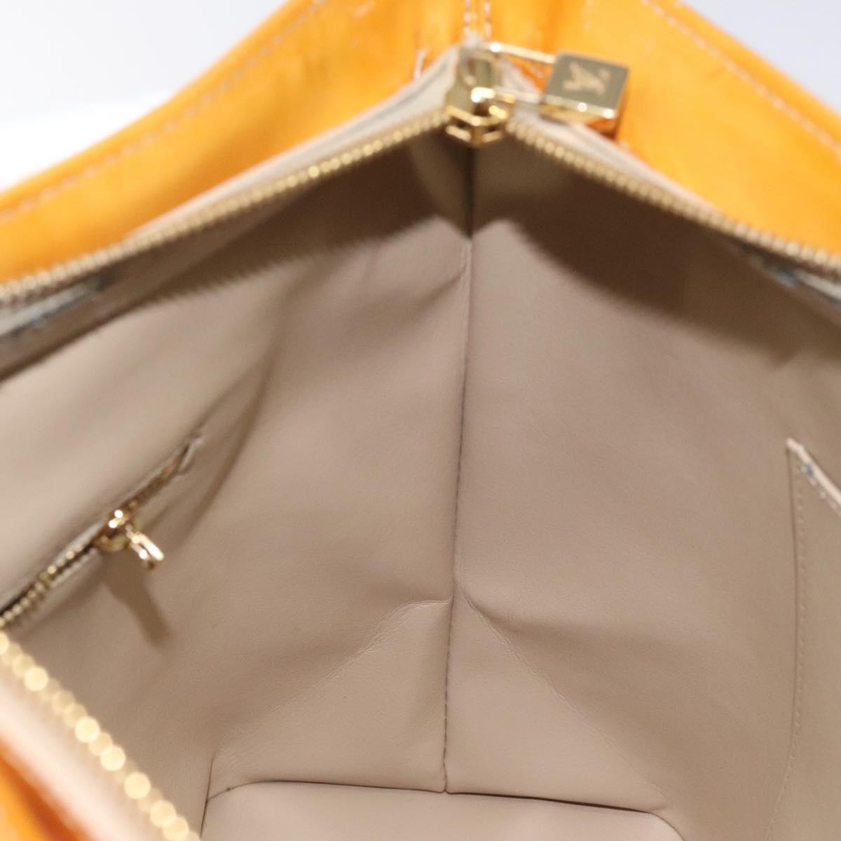 LOUIS VUITTON Monogram Vernis Houston Hand Bag Beige M91004 LV Auth hk2233