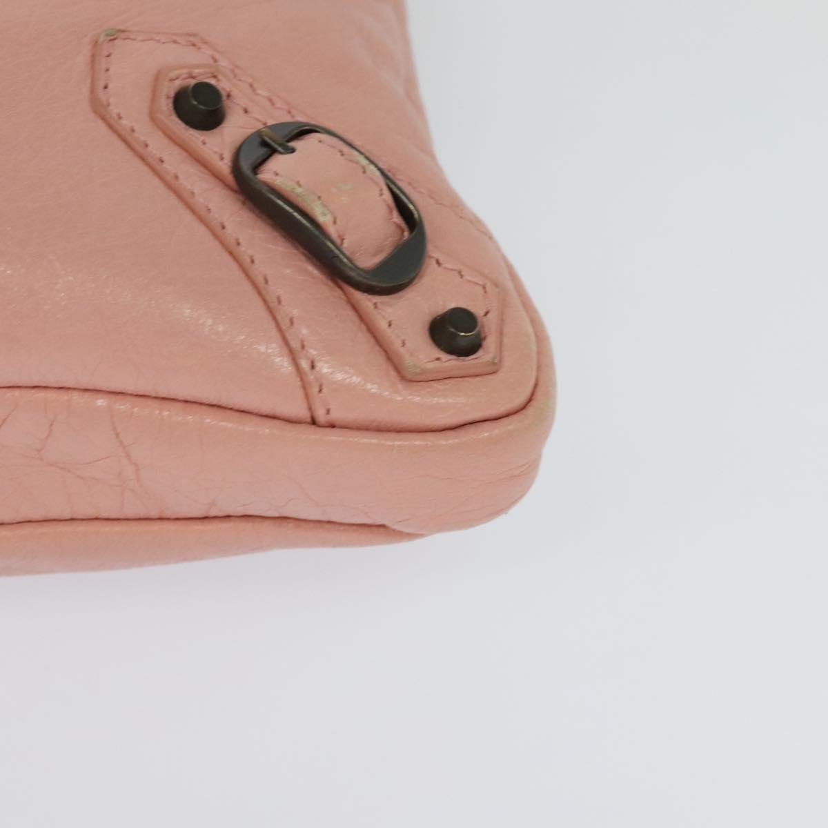 BALENCIAGA Shoulder Bag Leather Pink 310250 Auth hk2257V