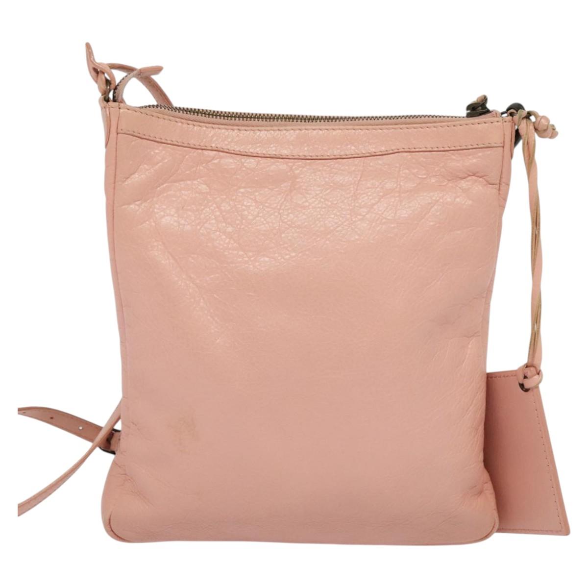 BALENCIAGA Shoulder Bag Leather Pink 310250 Auth hk2257V
