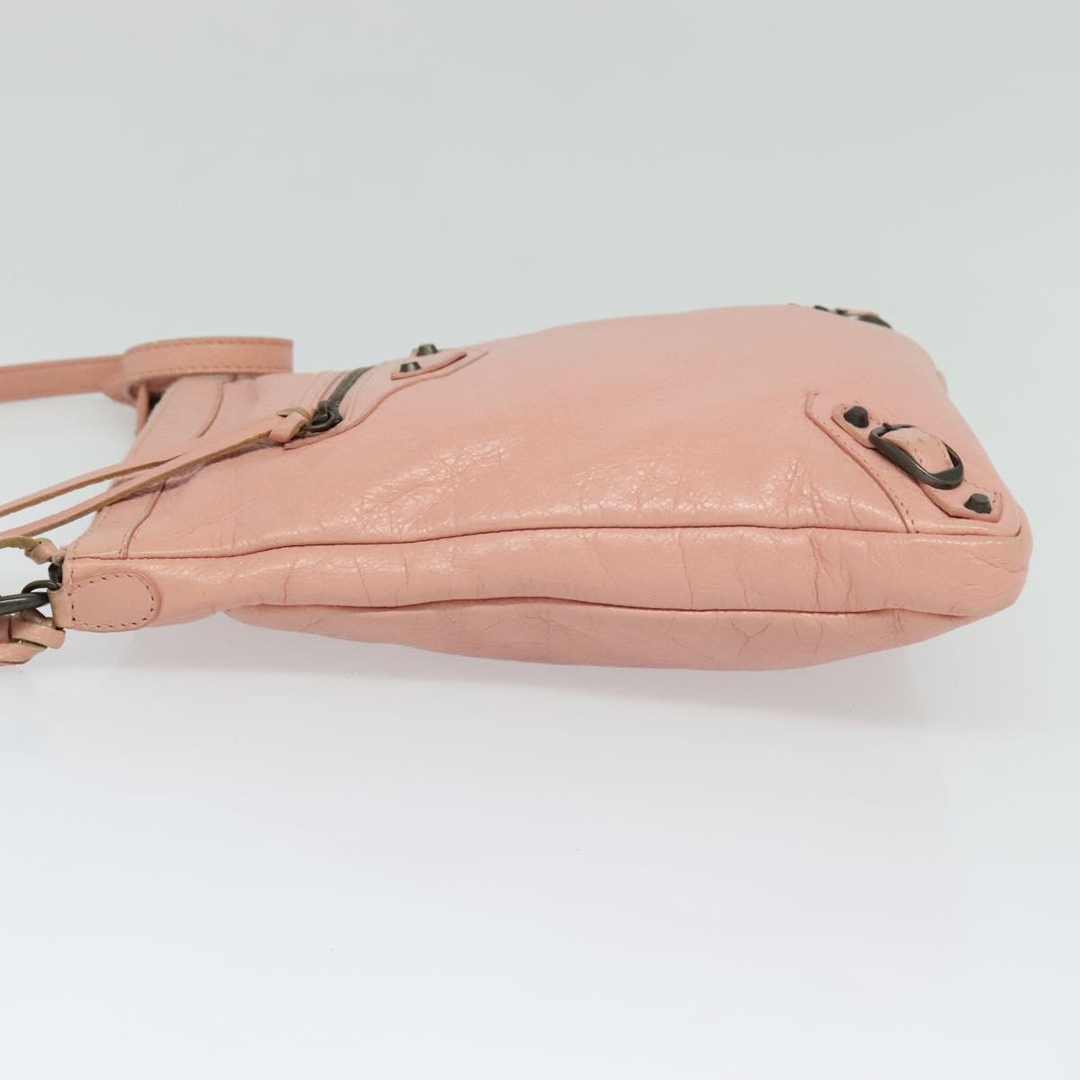 BALENCIAGA Shoulder Bag Leather Pink 310250 Auth hk2257V