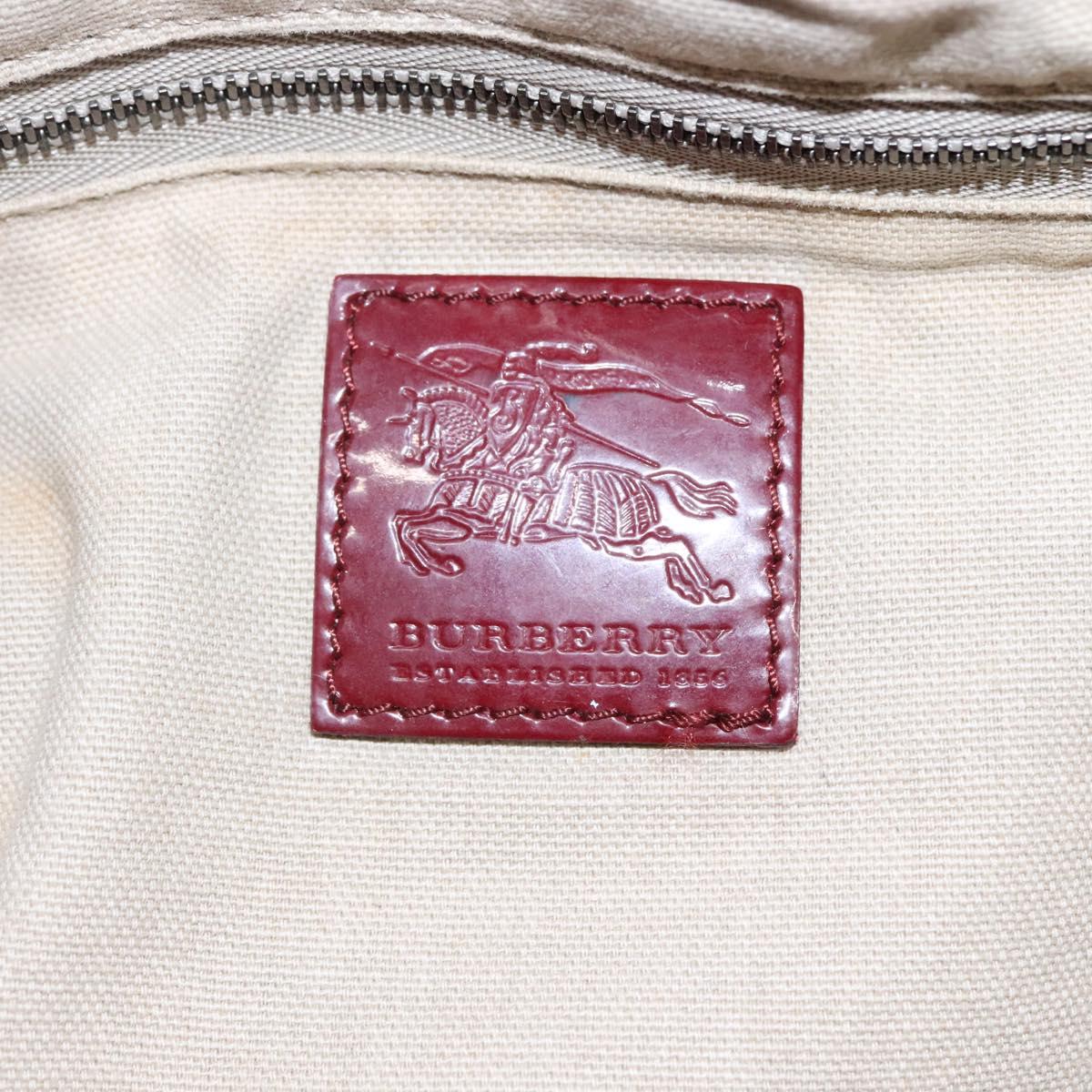 BURBERRY Nova Check Tote Bag PVC Red Silver Auth hk2263