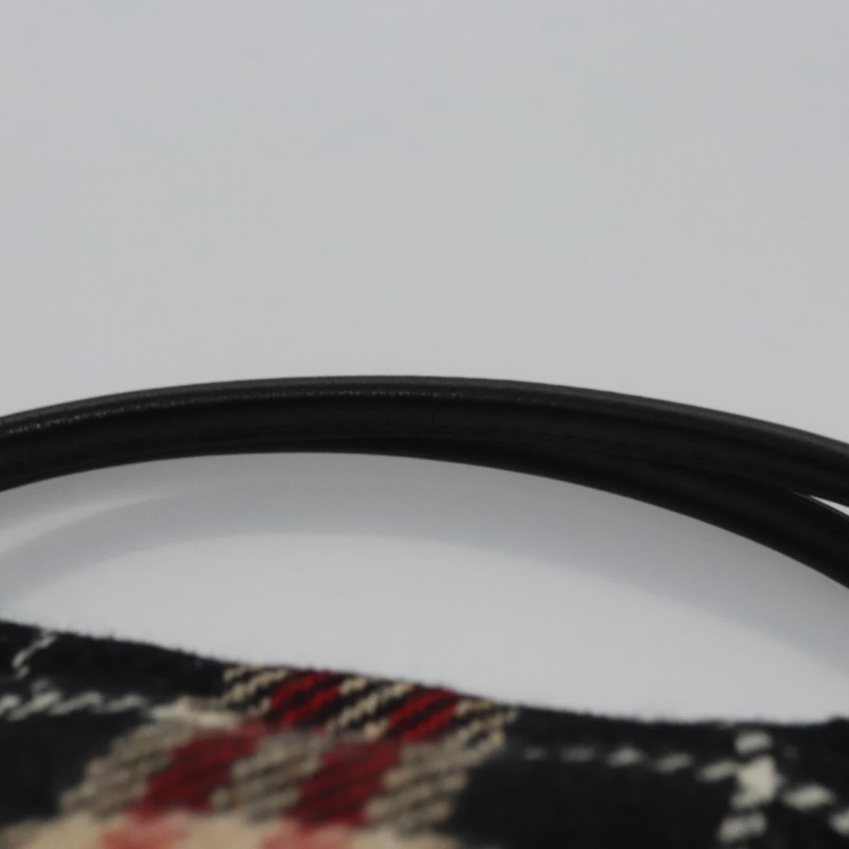 BURBERRY Nova Check Hand Bag Wool Red Black Auth hk2273