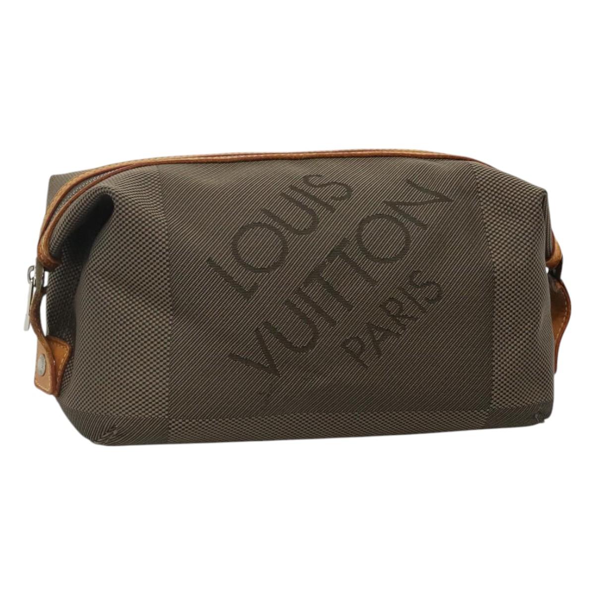 LOUIS VUITTON Damier Geant Trousse Albatross Clutch Bag Khaki M93089 Auth hk2315