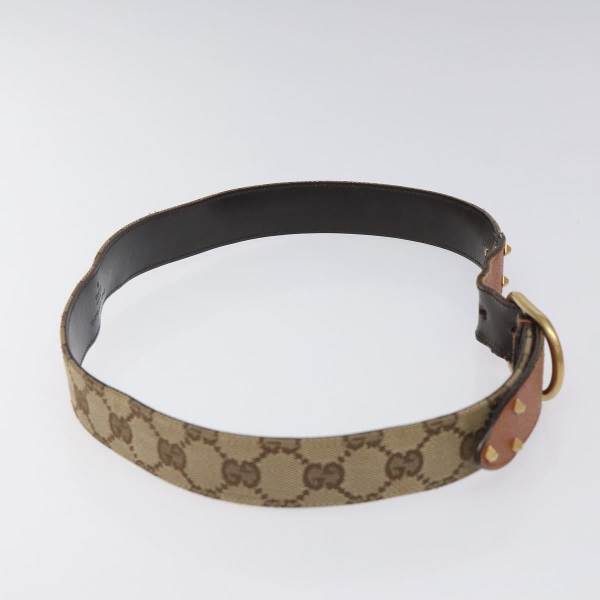 GUCCI GG Canvas Belt 35.8"""" Beige 121290 Auth hk2327
