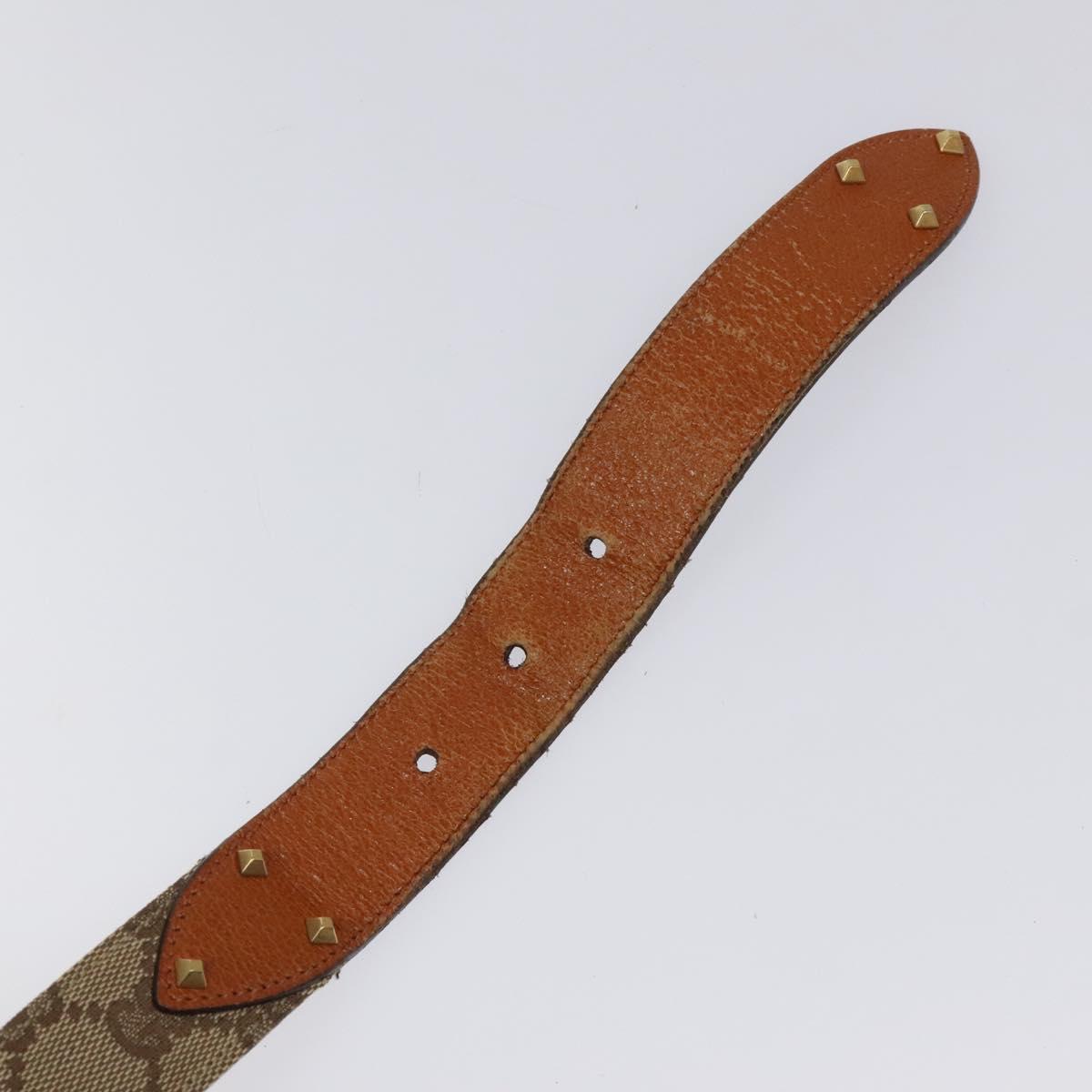 GUCCI GG Canvas Belt 35.8"""" Beige 121290 Auth hk2327