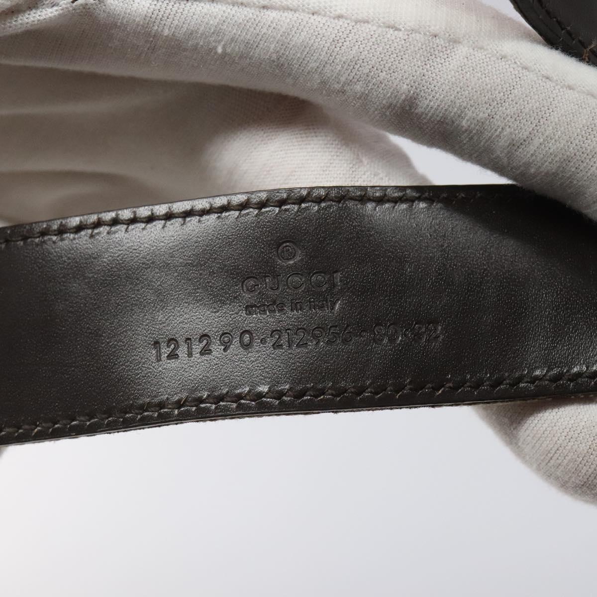 GUCCI GG Canvas Belt 35.8"""" Beige 121290 Auth hk2327