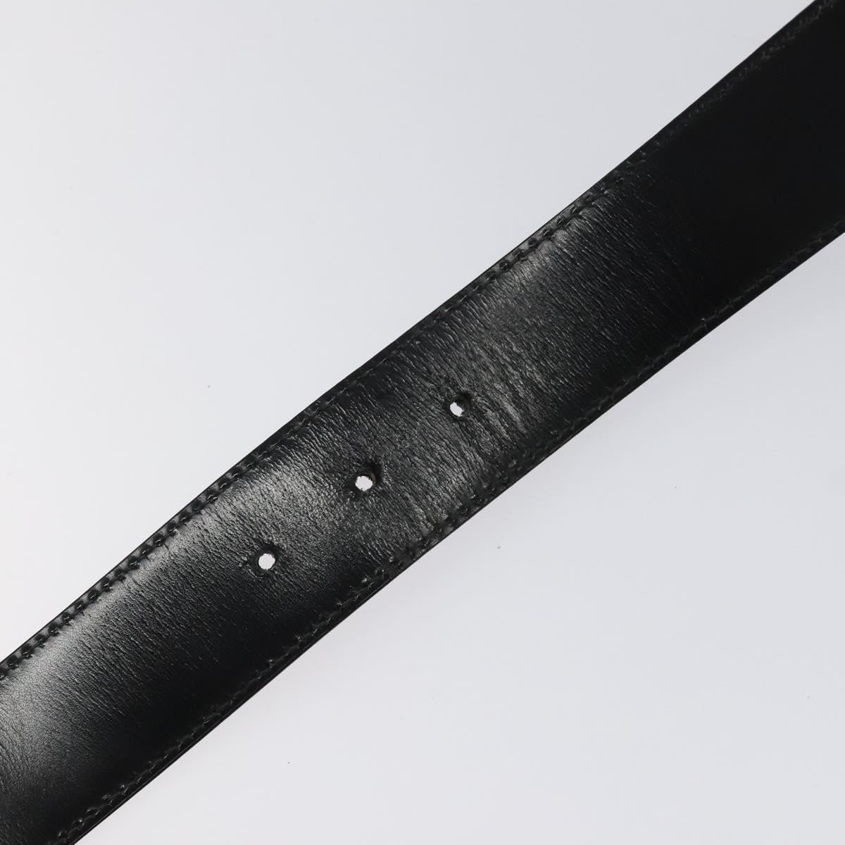 GUCCI GG Canvas Guccissima Belt Leather 40.2"" Black 162942 Auth hk2328