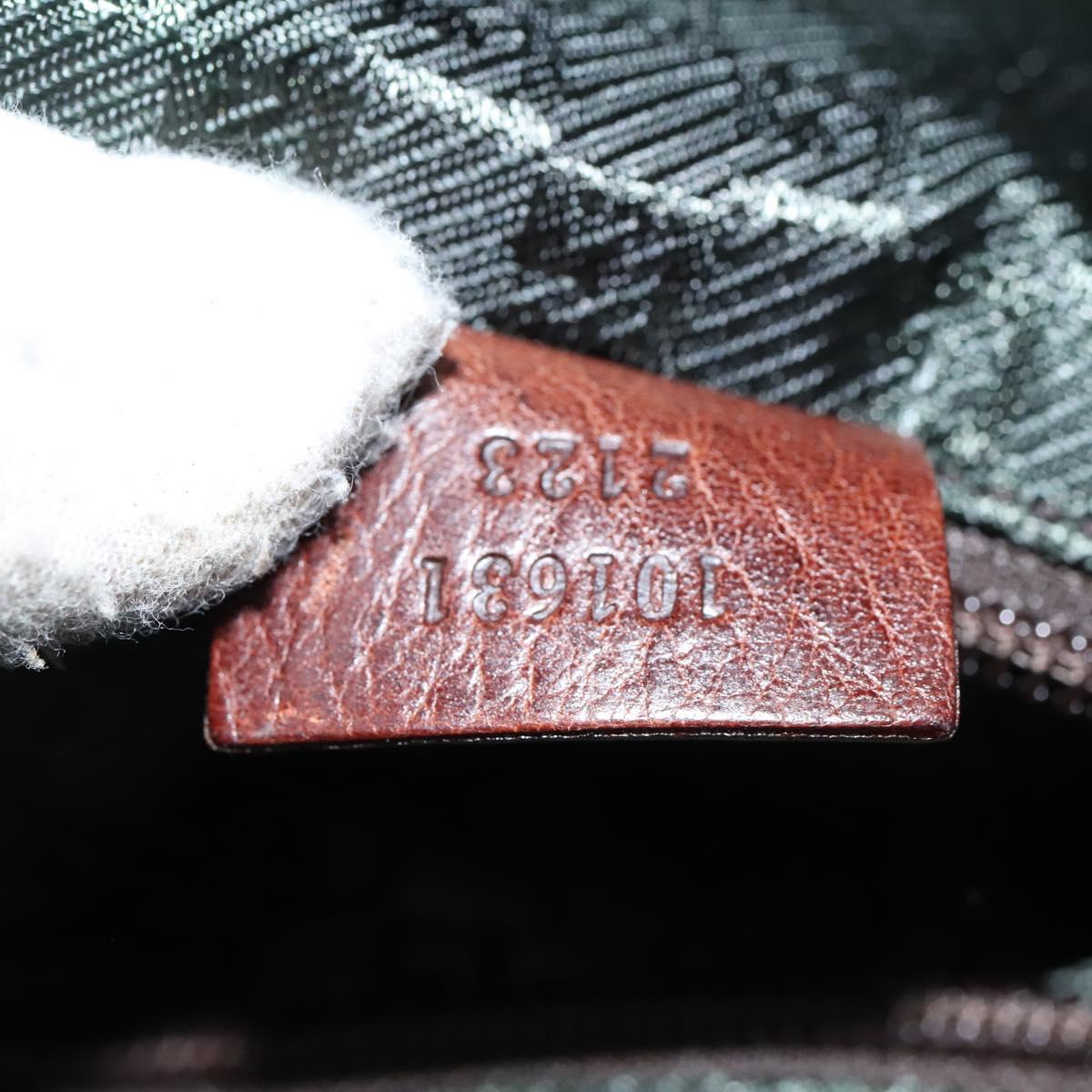 GUCCI Shoulder Bag Canvas Khaki Auth hk2330