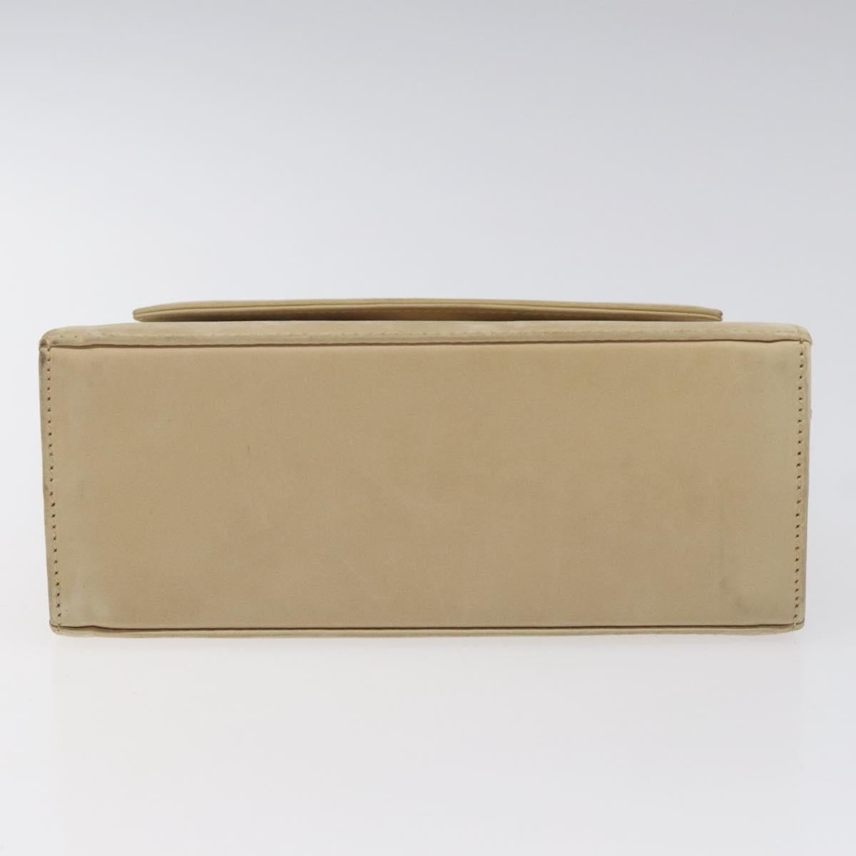 Salvatore Ferragamo Hand Bag Suede Beige Gold Auth hk2342