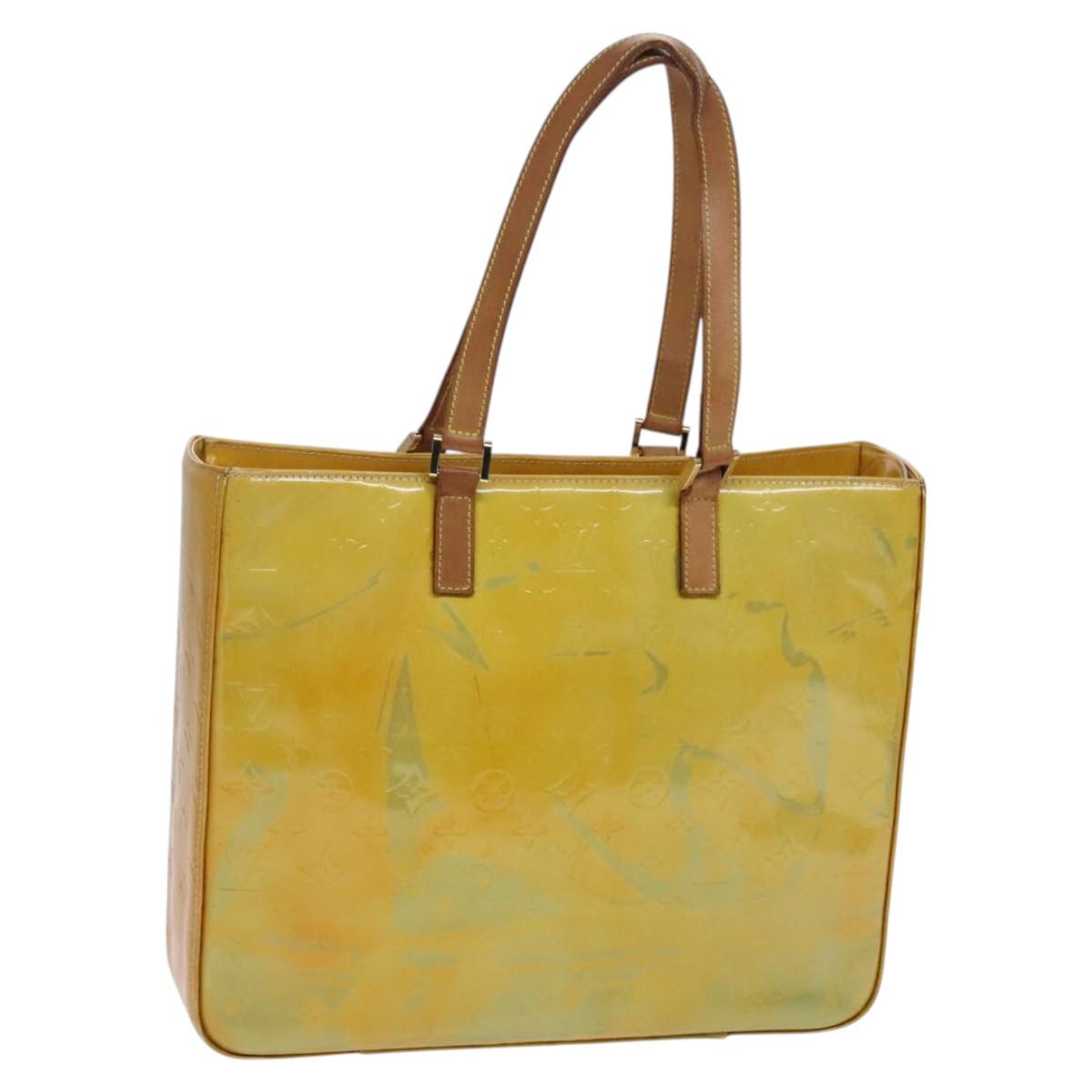 LOUIS VUITTON Monogram Vernis Columbus Tote Bag Gris M91028 LV Auth hk2353