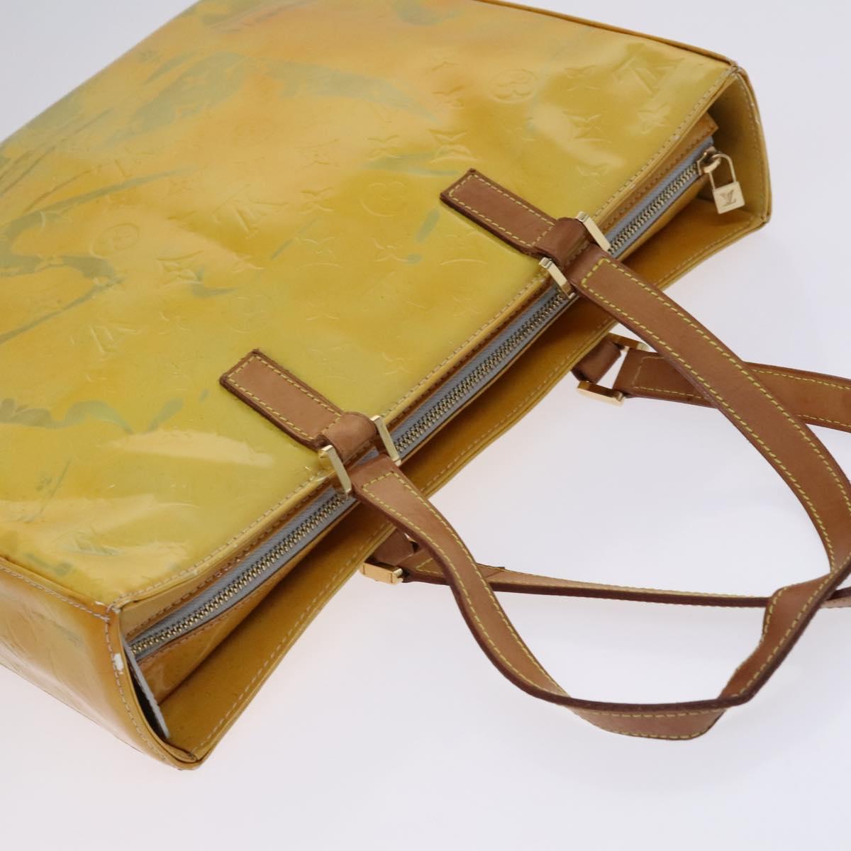 LOUIS VUITTON Monogram Vernis Columbus Tote Bag Gris M91028 LV Auth hk2353