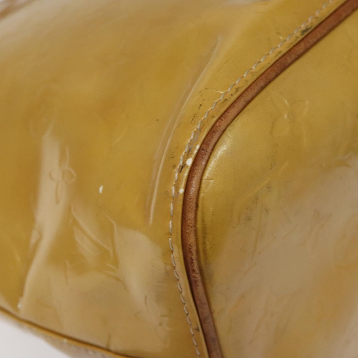 LOUIS VUITTON Monogram Vernis Houston Hand Bag Beige M91004 LV Auth hk2355