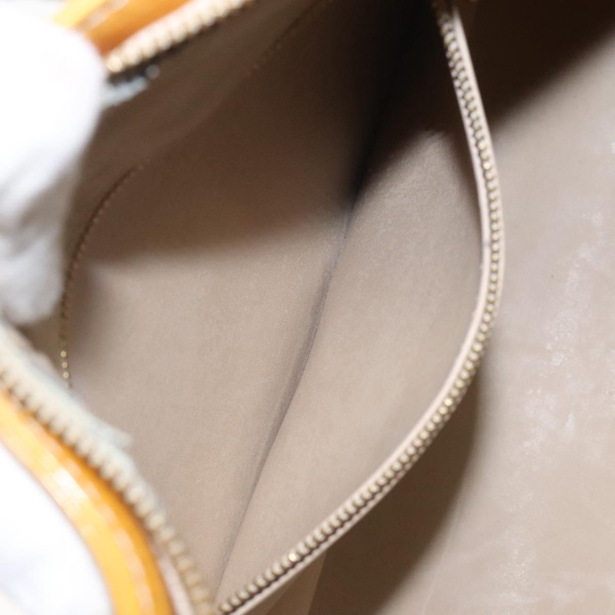 LOUIS VUITTON Monogram Vernis Houston Hand Bag Beige M91004 LV Auth hk2355