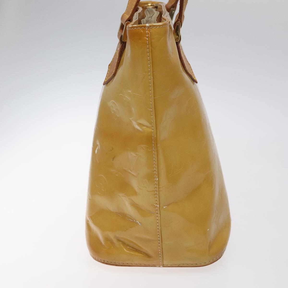 LOUIS VUITTON Monogram Vernis Houston Hand Bag Beige M91004 LV Auth hk2355