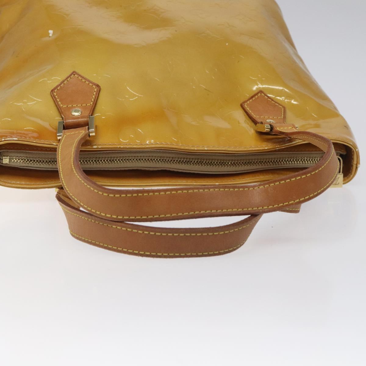 LOUIS VUITTON Monogram Vernis Houston Hand Bag Beige M91004 LV Auth hk2355