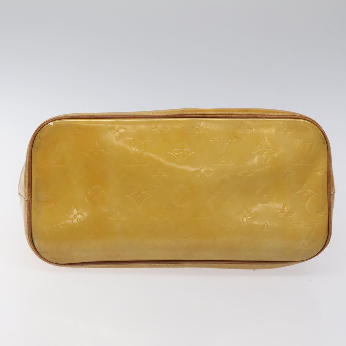 LOUIS VUITTON Monogram Vernis Houston Hand Bag Beige M91004 LV Auth hk2355