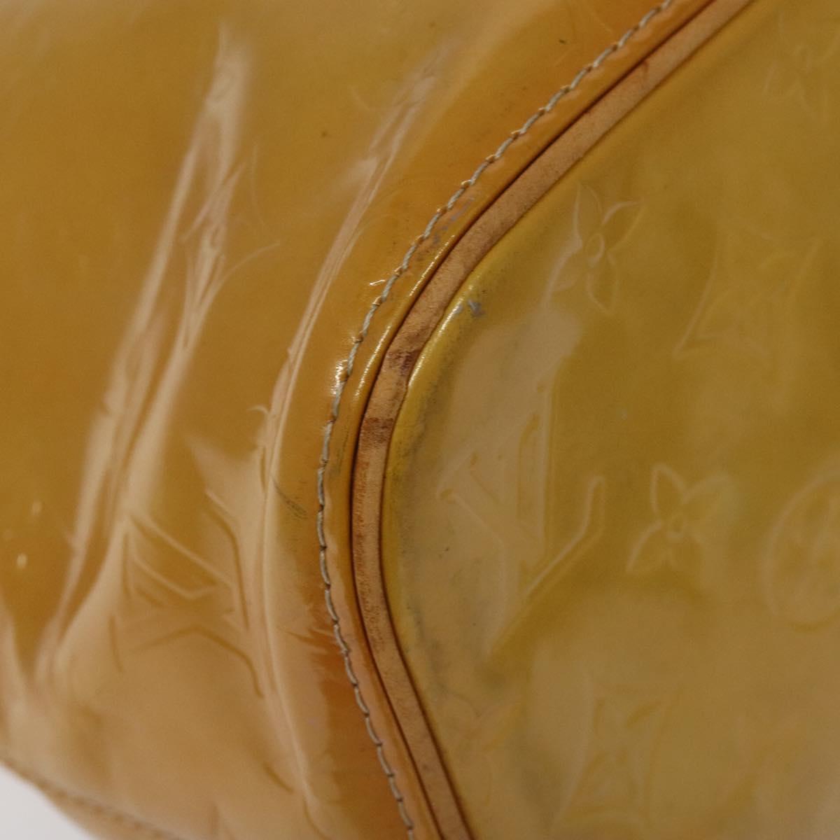 LOUIS VUITTON Monogram Vernis Houston Hand Bag Beige M91004 LV Auth hk2356