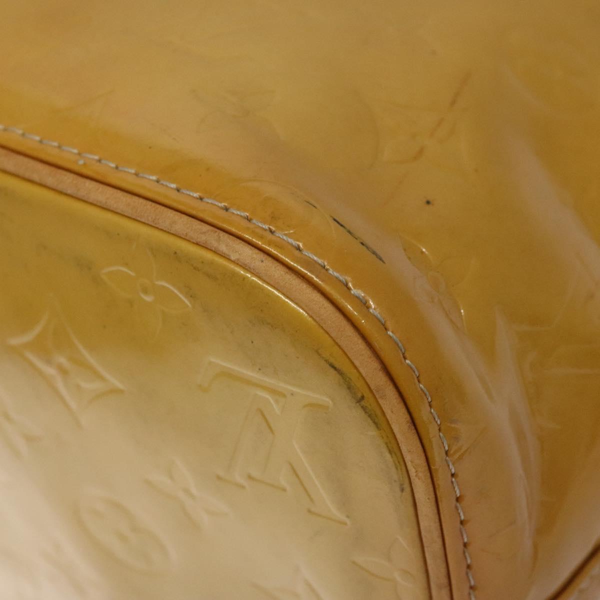 LOUIS VUITTON Monogram Vernis Houston Hand Bag Beige M91004 LV Auth hk2356