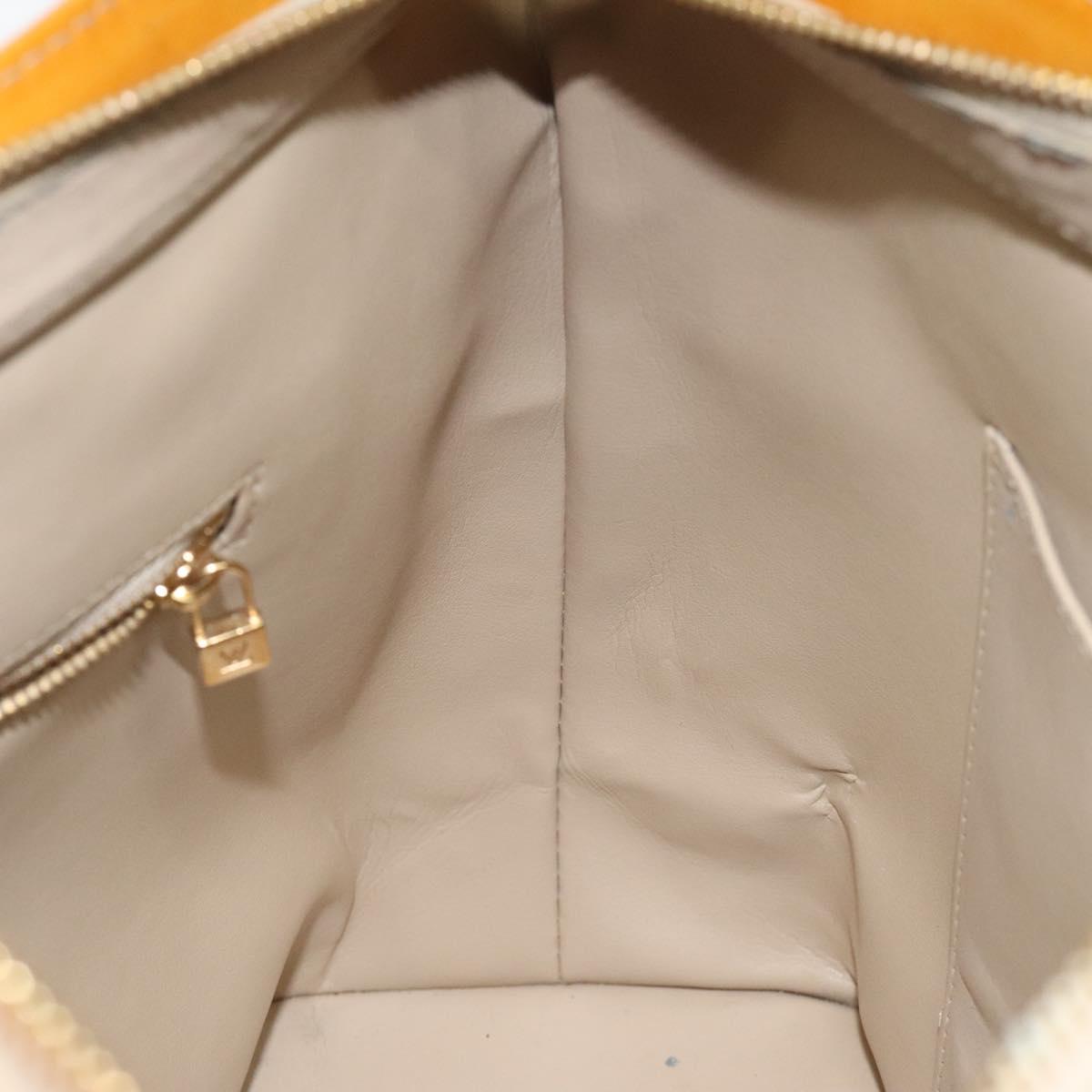 LOUIS VUITTON Monogram Vernis Houston Hand Bag Beige M91004 LV Auth hk2356