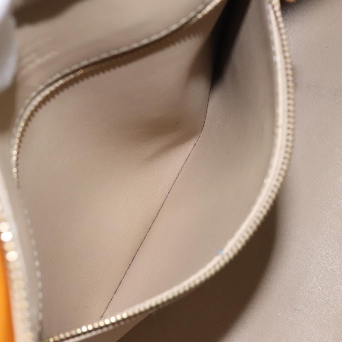 LOUIS VUITTON Monogram Vernis Houston Hand Bag Beige M91004 LV Auth hk2356