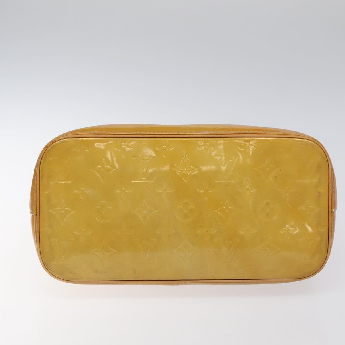 LOUIS VUITTON Monogram Vernis Houston Hand Bag Beige M91004 LV Auth hk2356