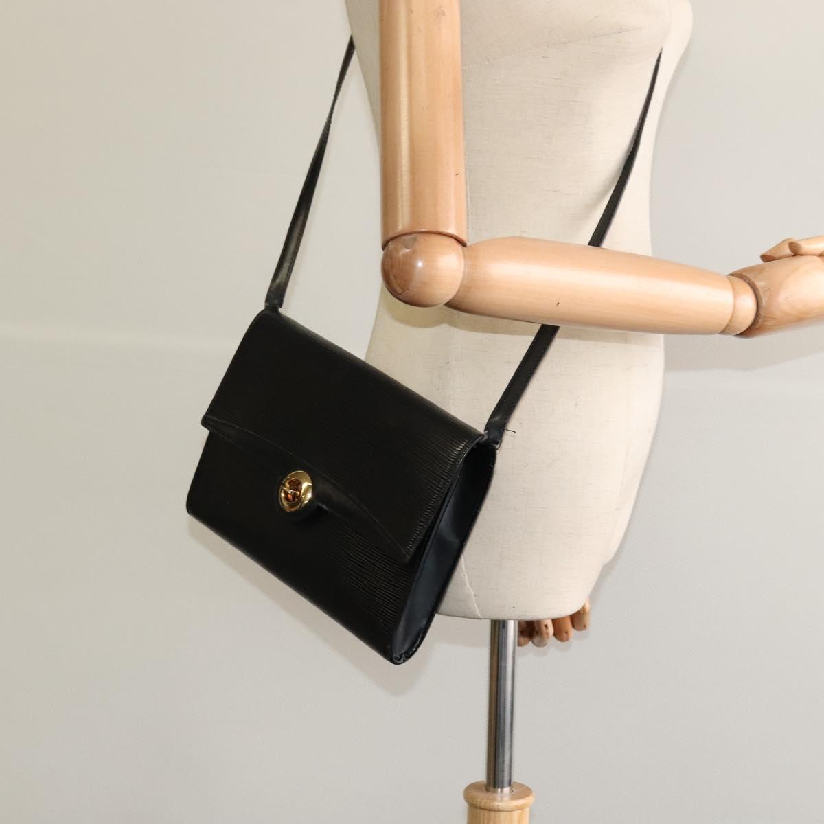 LOUIS VUITTON Epi Pochette Arche Shoulder Bag Black Noir M52572 LV Auth hk2361