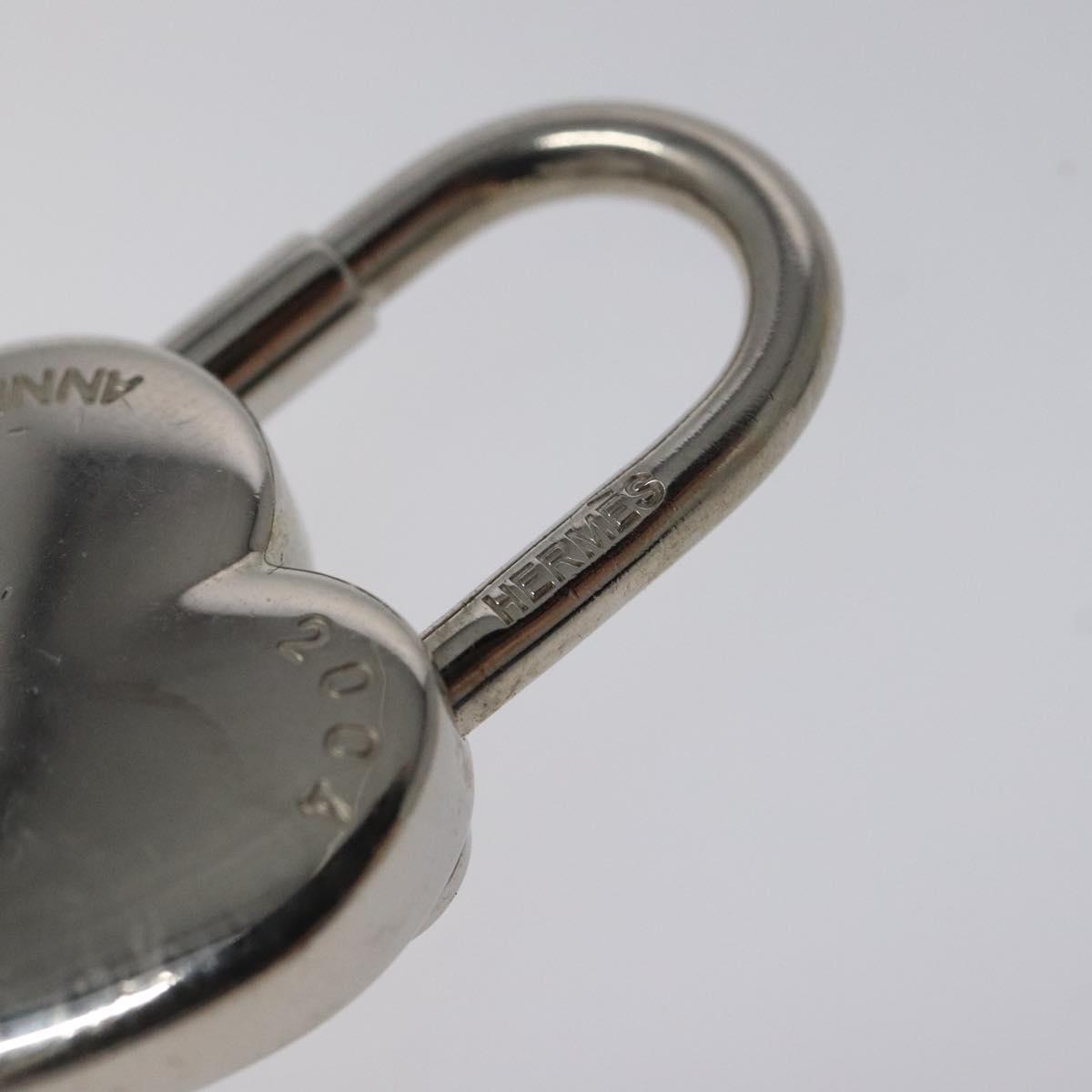 HERMES Cadena Fantasy Heart Padlock 2024 Limited Edition Silver Auth hk2369
