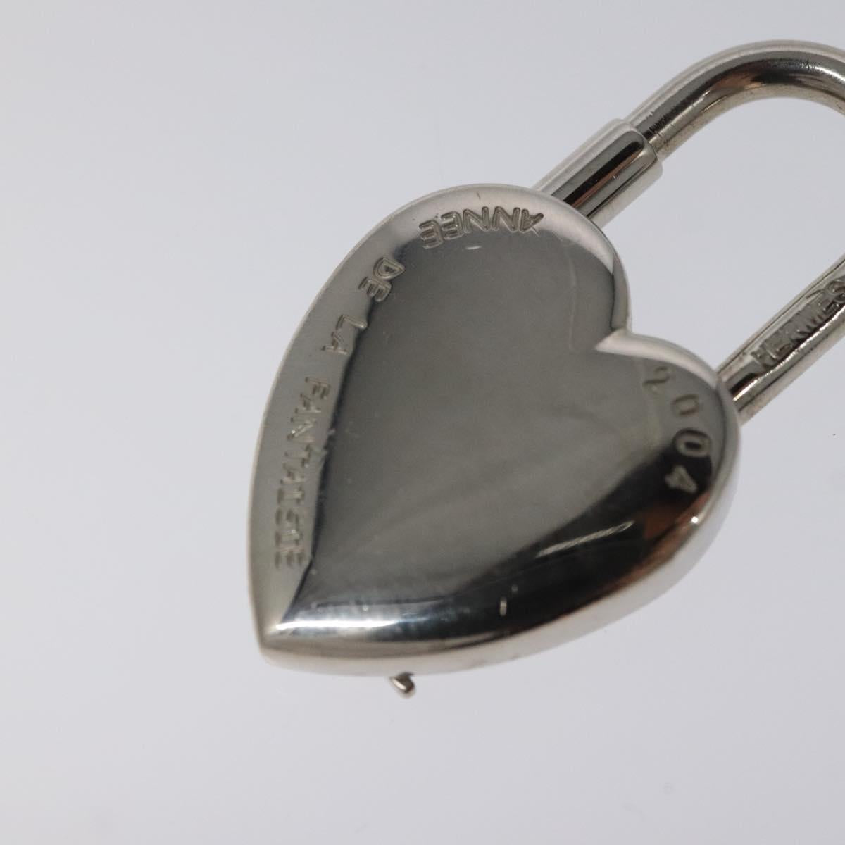 HERMES Cadena Fantasy Heart Padlock 2024 Limited Edition Silver Auth hk2369