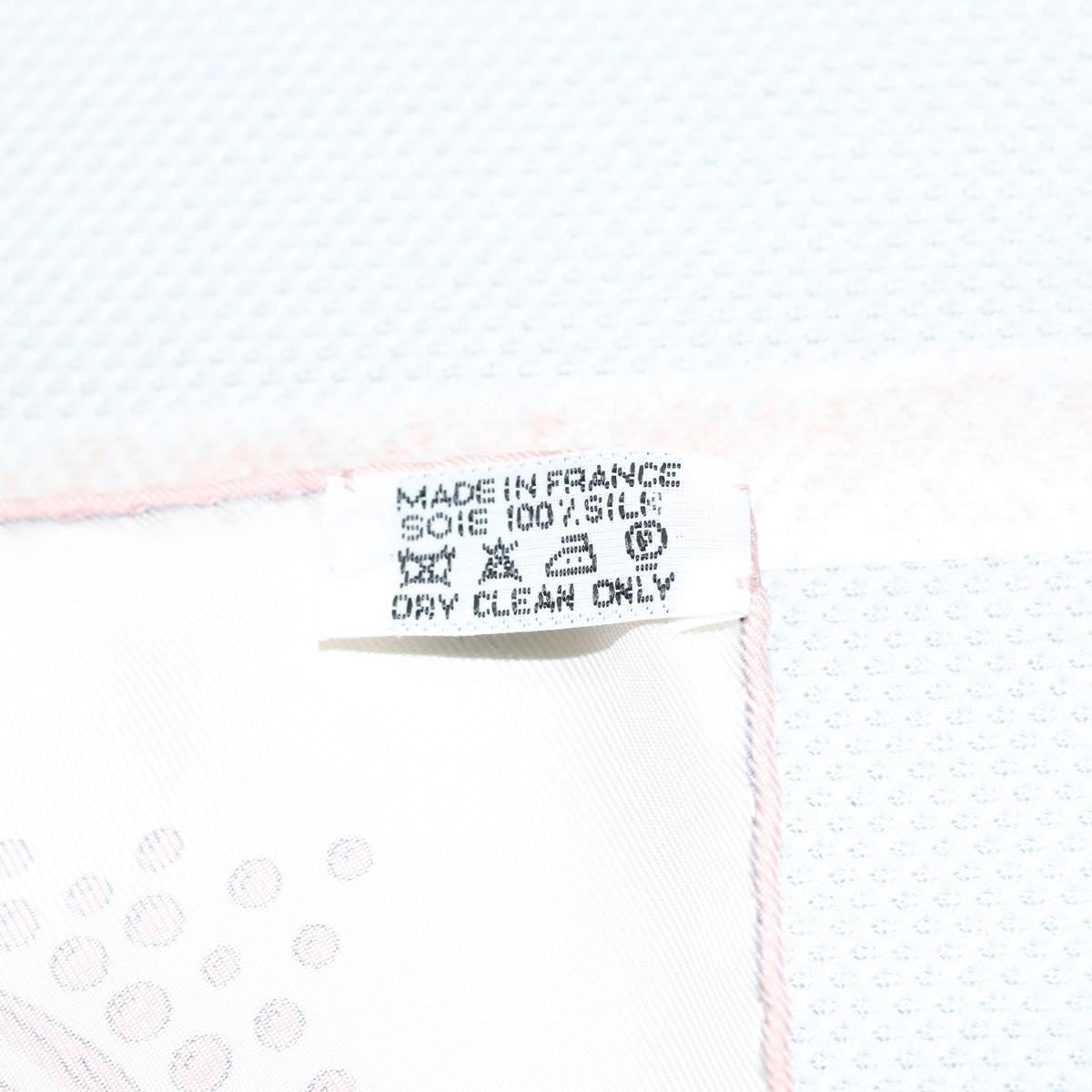 HERMES Carre 90 Scarf ""LES RIVIERES DE BABE"" Silk Pink Auth hk2370