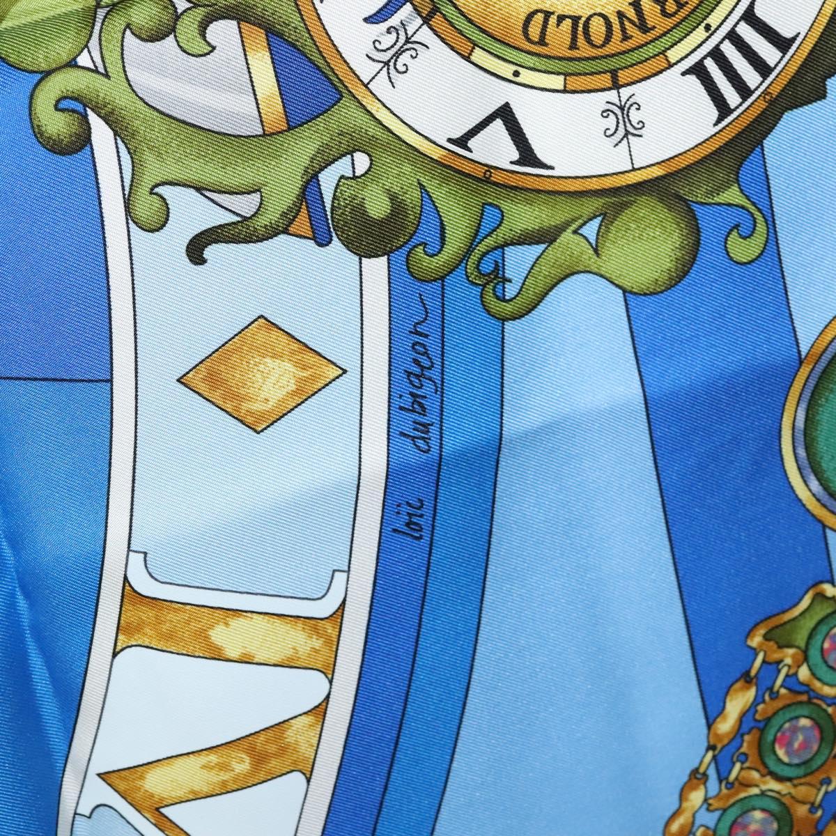 HERMES Carre 90 Scarf ""Parmi les fleurs"" Silk Blue Auth hk2372