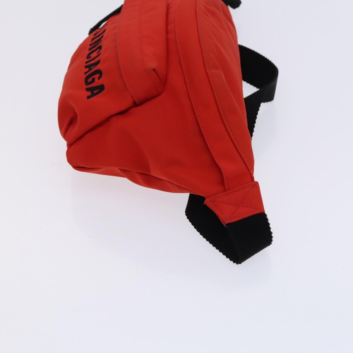 BALENCIAGA Wheel Waist bag Nylon Red 533009 Auth hk2377