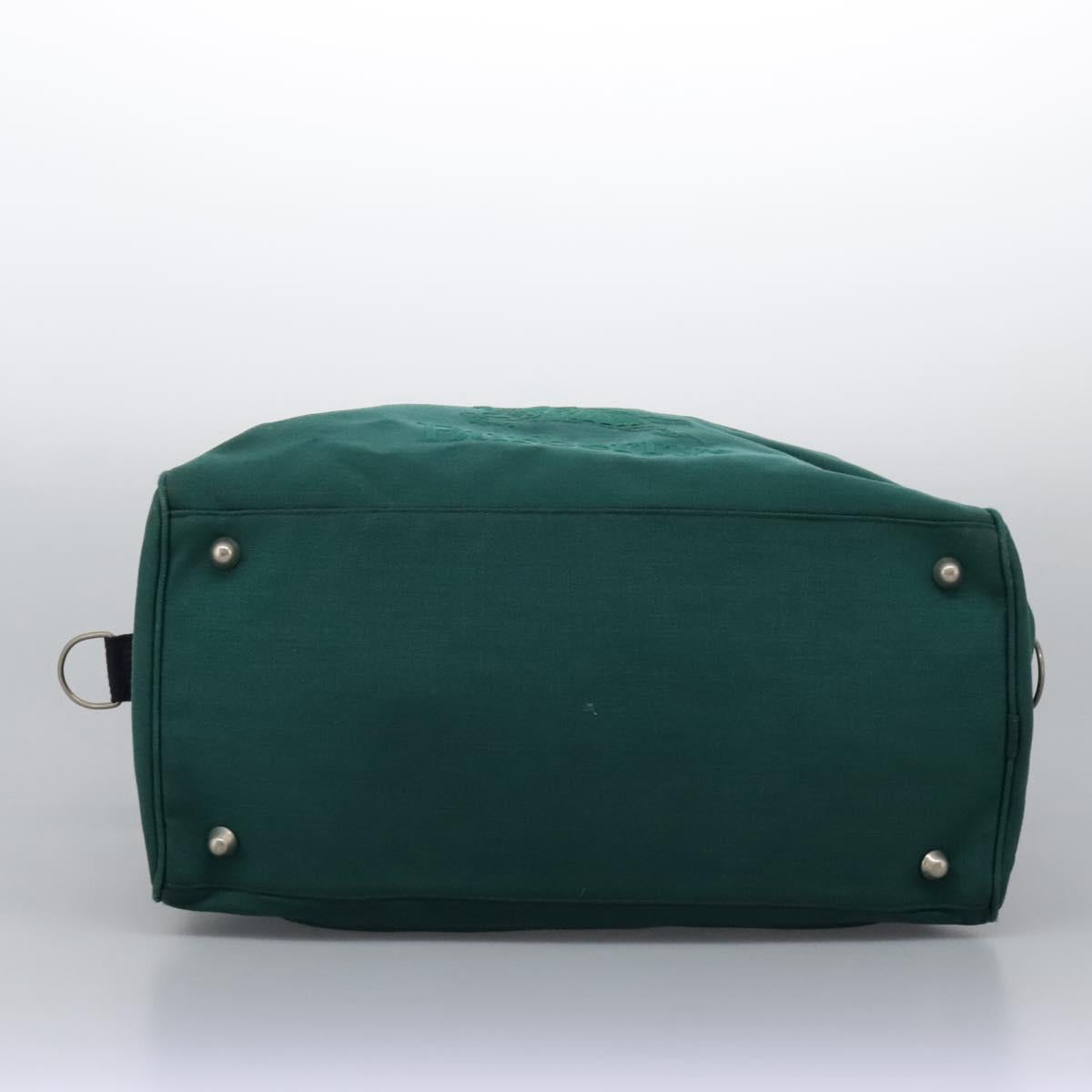 Burberrys Boston Bag Canvas 2way Green Auth hk2392