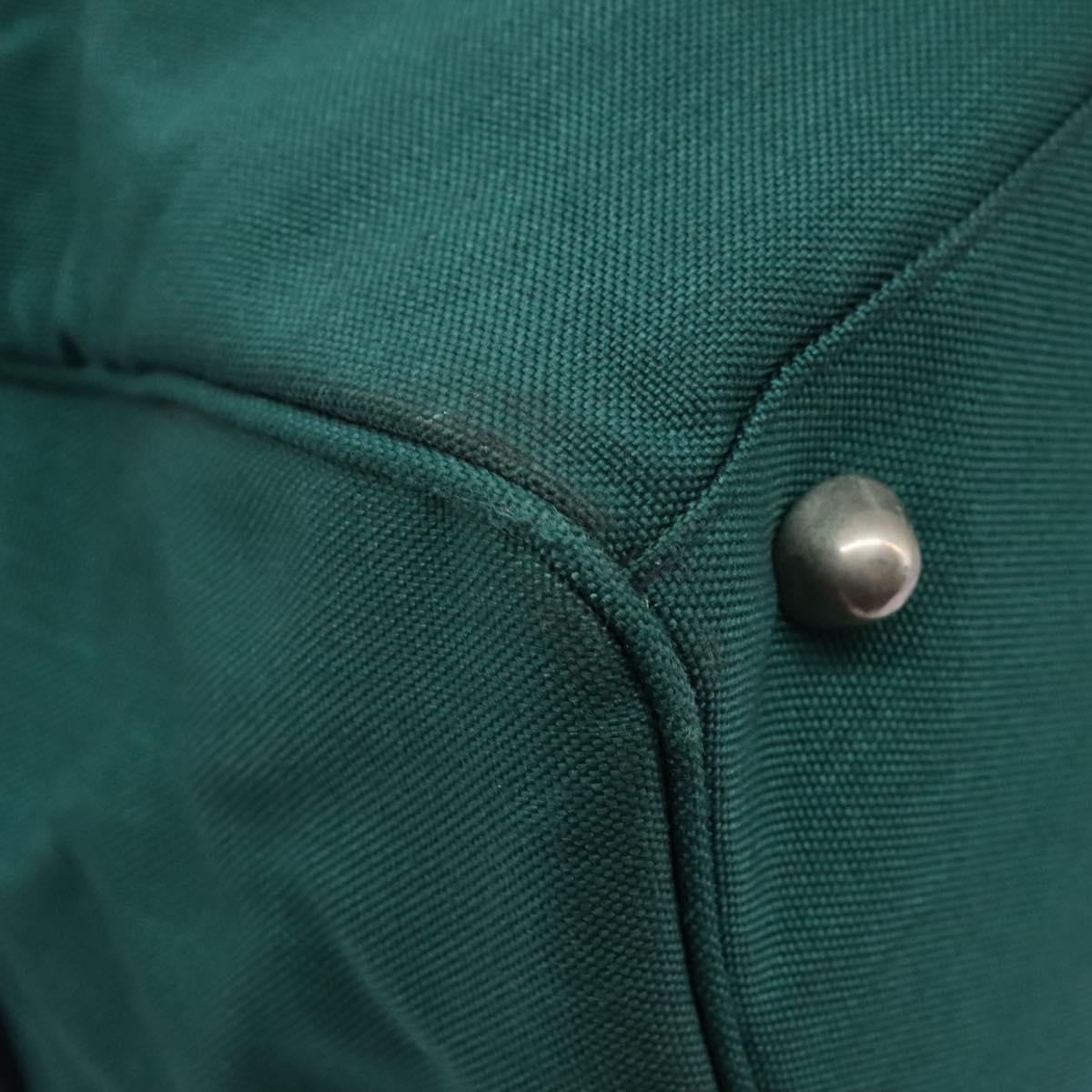 Burberrys Boston Bag Canvas 2way Green Auth hk2392