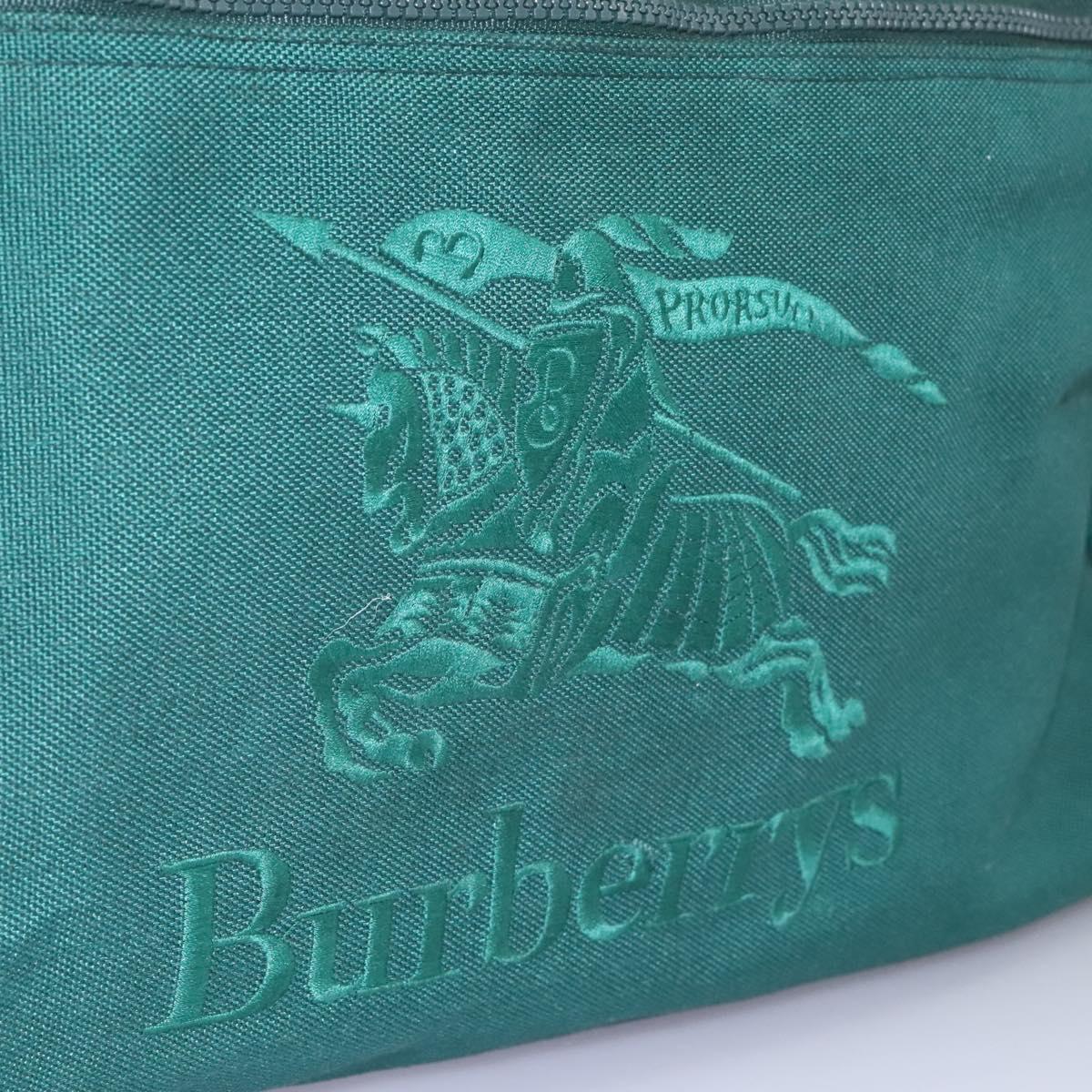 Burberrys Boston Bag Canvas 2way Green Auth hk2392
